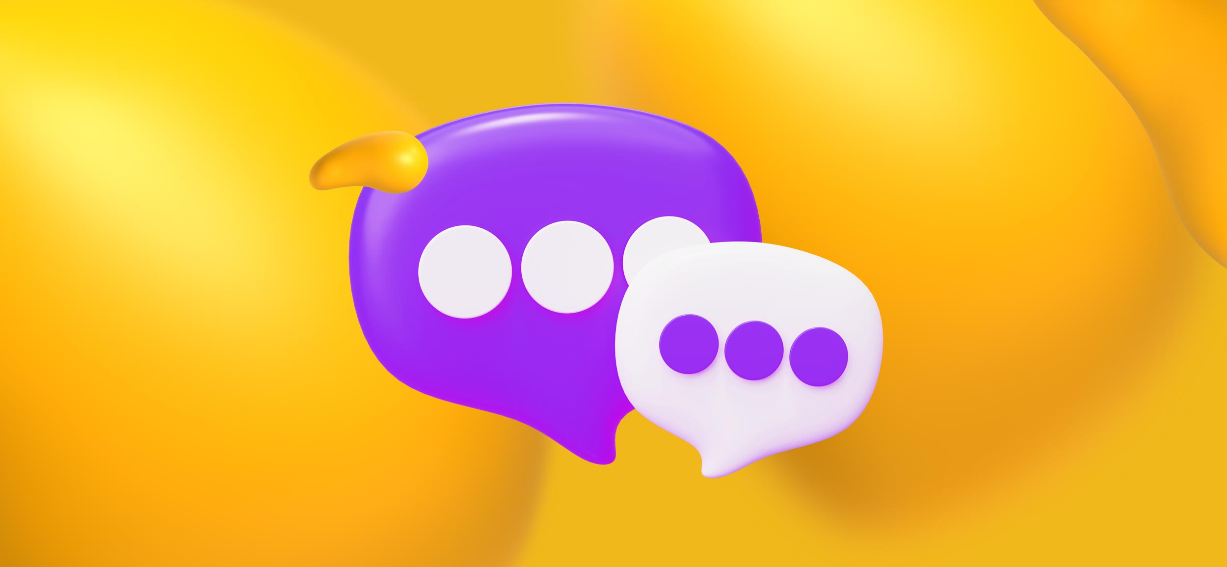 Two chat bubbles for "communication", a must-have skill for a motion graphics designer.