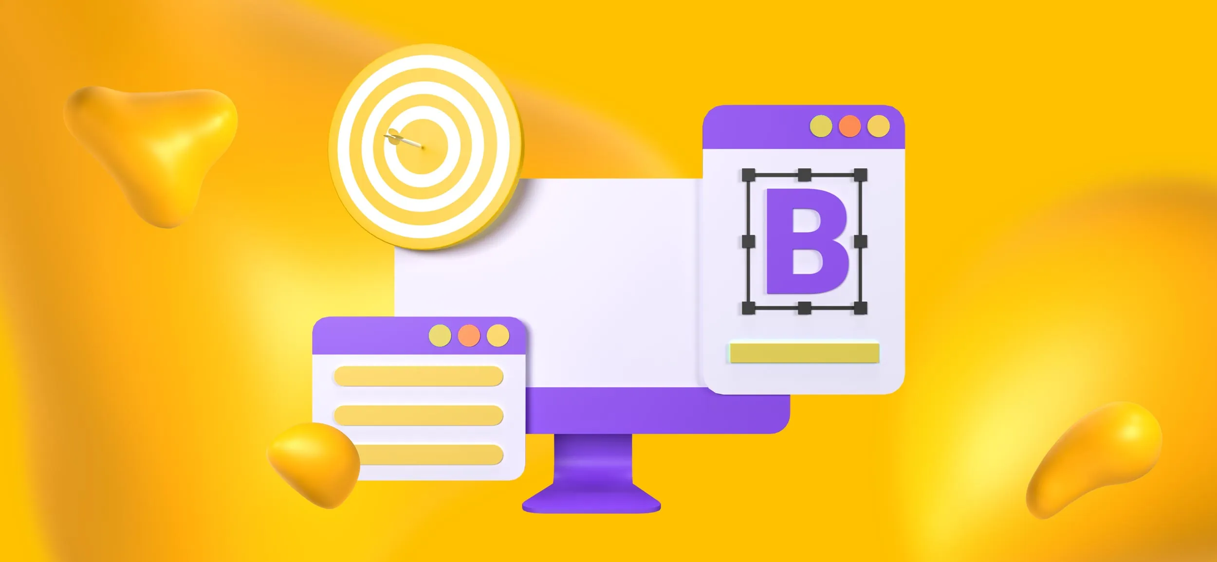 A,computer monitor with graphic design elements, for keeping branding consistent, a top mobile app interface design tip.