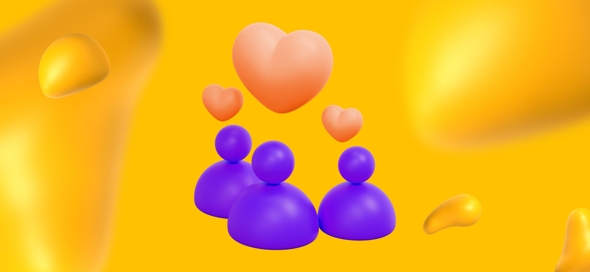 Three purple avatars with hearts above their head, for "know what would delight your audience," a tip for creating innovative food packaging design.