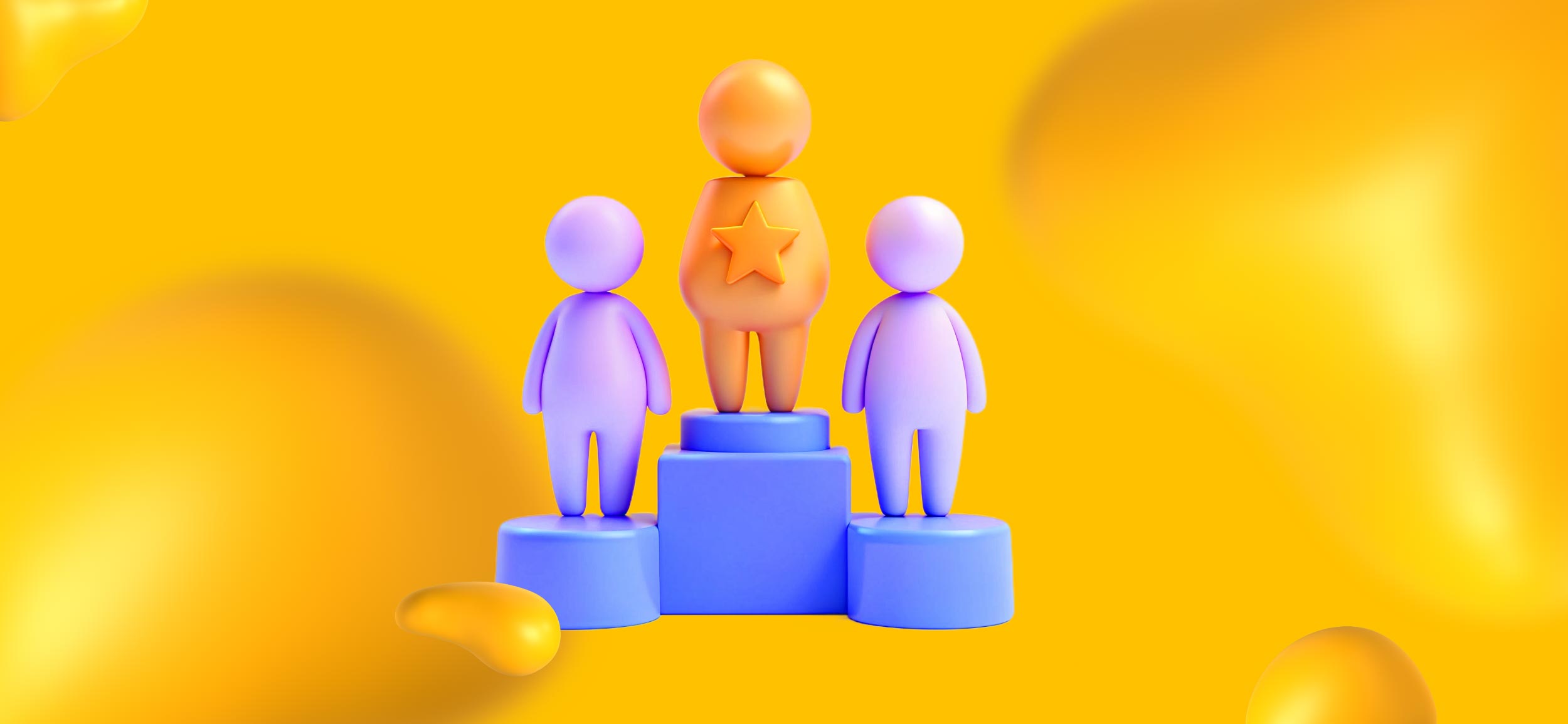 Three avatars standing on winner's podiums for "your competitors," a factor to consider when deciding whether to focus on Clutch or Google reviews.