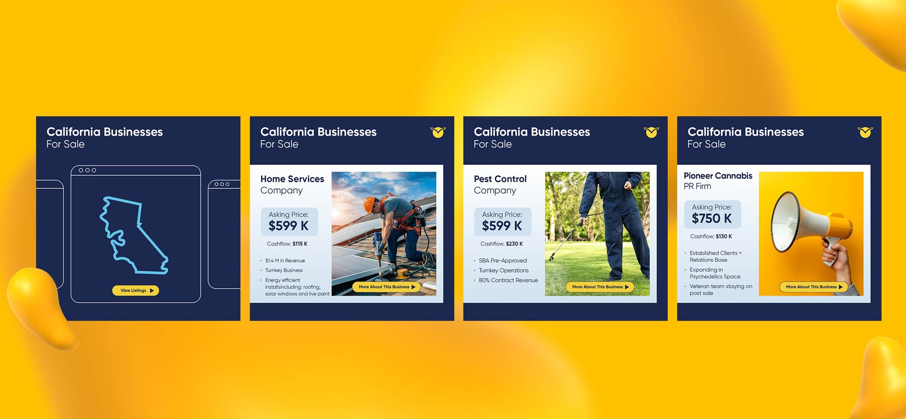 Carousel ad design for M&A Company, one of Joseph C's creative projects.