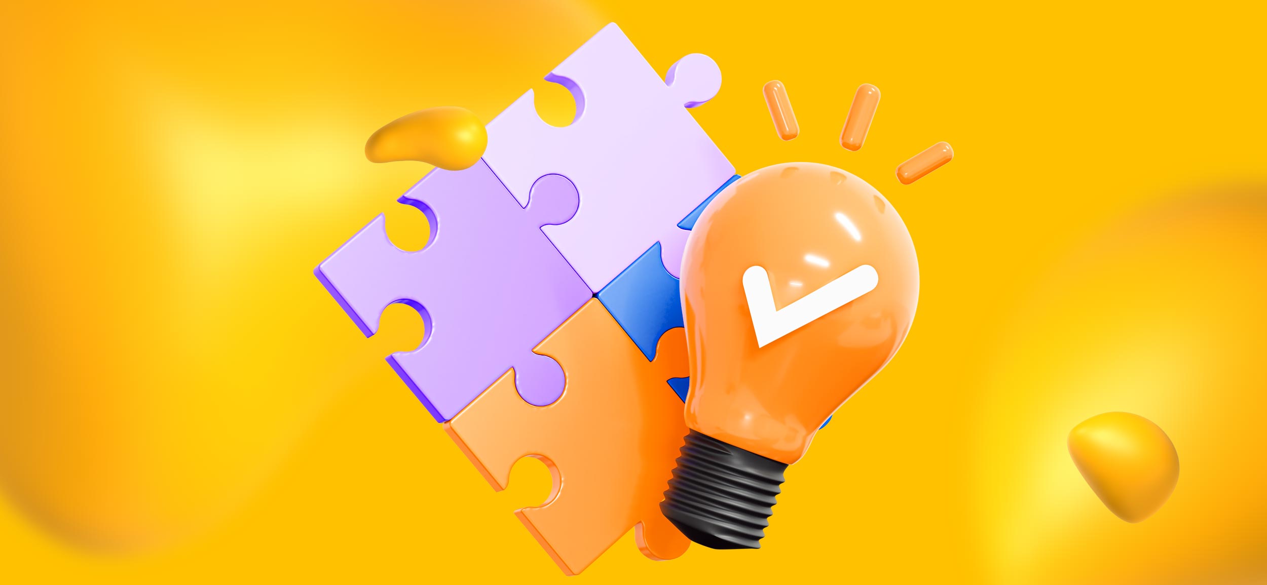 A completed puzzle and a lightbulb for elements of a creative strategist.