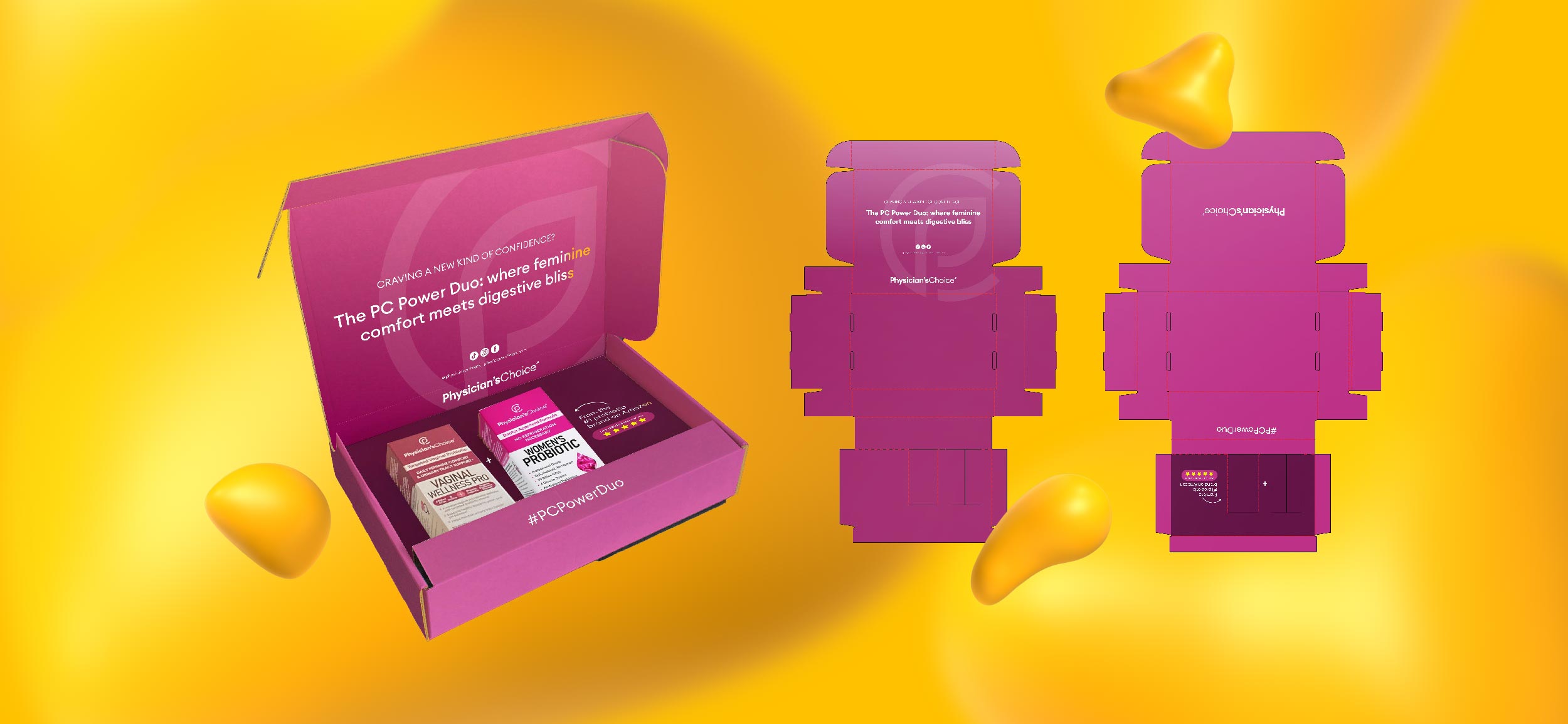 Package design for Physician's Choice, one of Nicolle's creative projects.