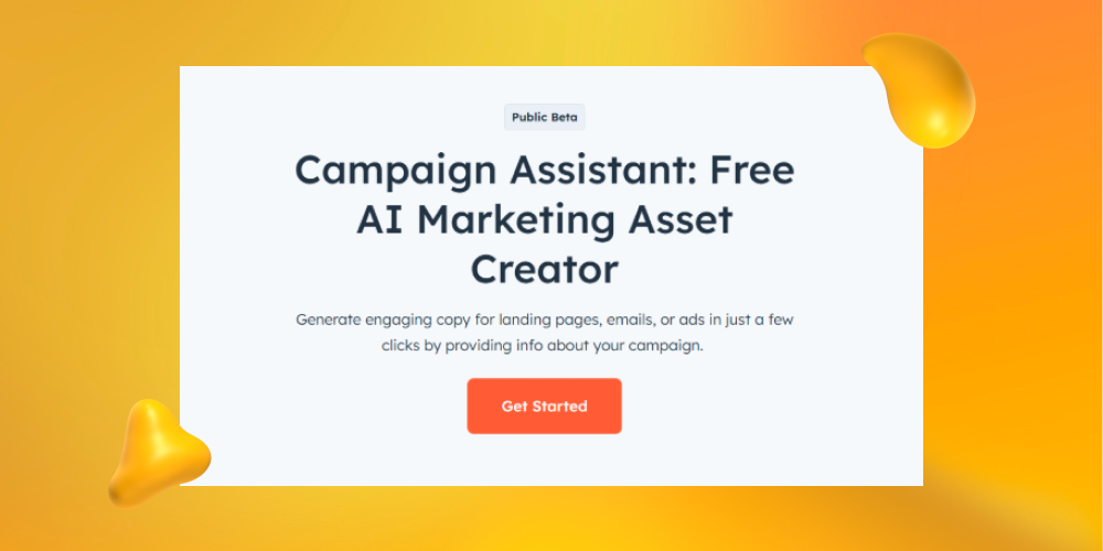 A screenshot of HubSpot's Campaign Assistant.