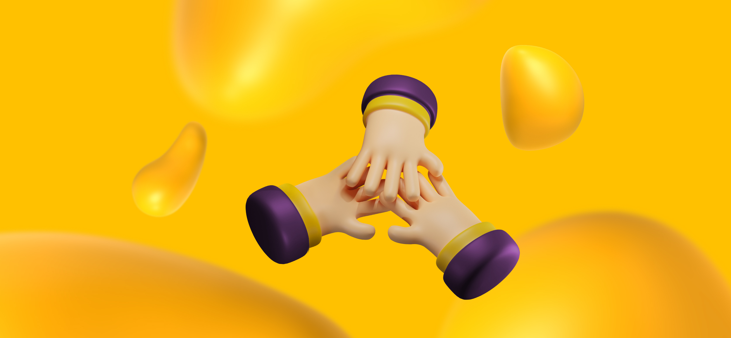 Three hands in a "hands-in" position, for network and partnerships, a must-have for startup success.