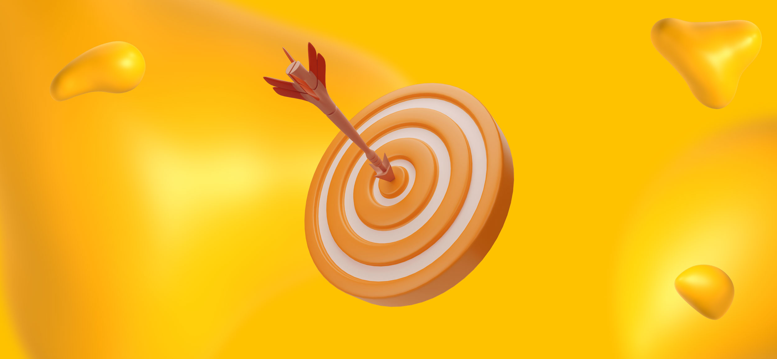 An arrow in the bullseye of a target.