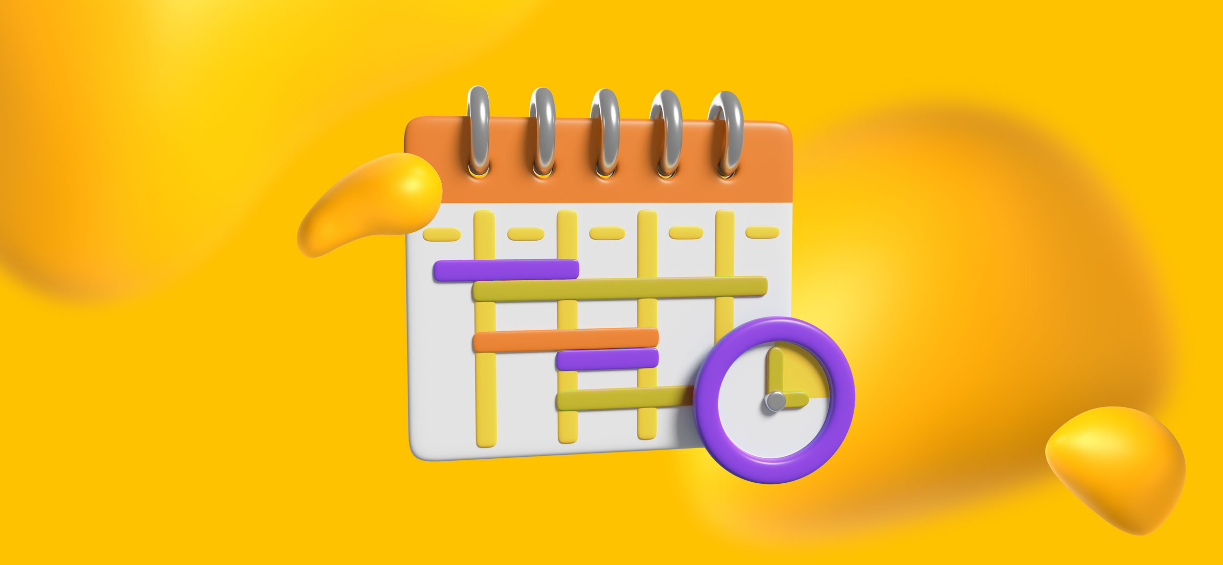 A calendar and a clock.