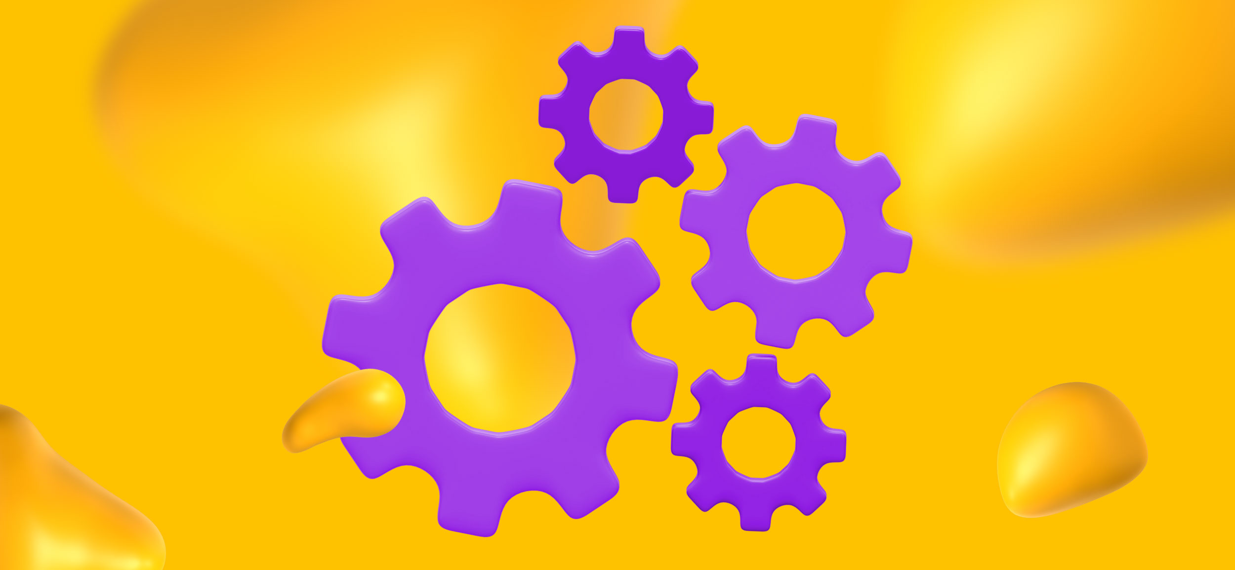 A set of 4 interlocking gears