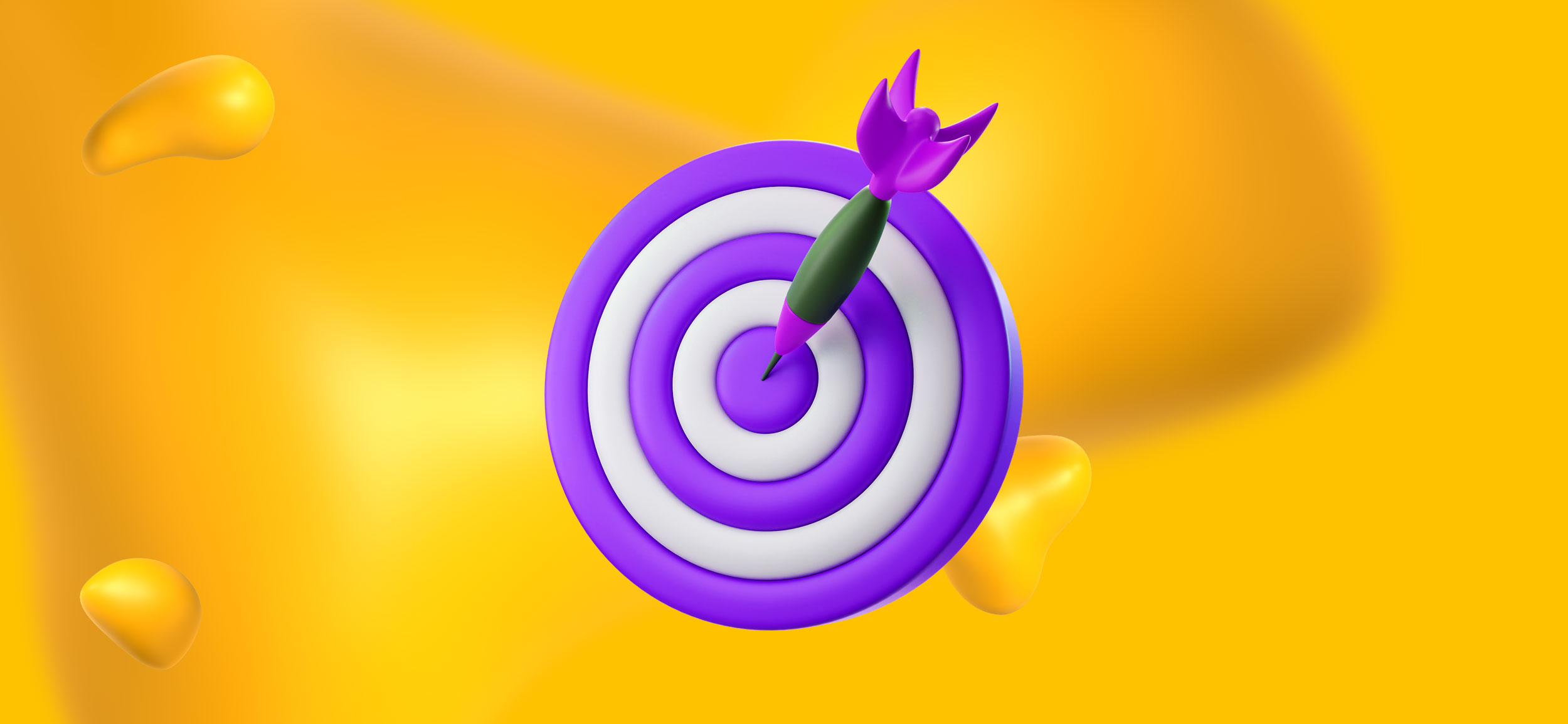 A dart in the bullseye of a target.