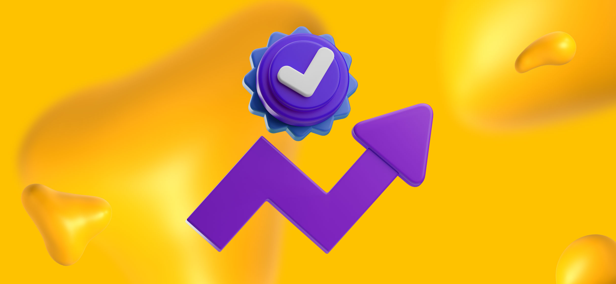 A blue ribbon and an arrow trending upward for the benefits of field marketing.