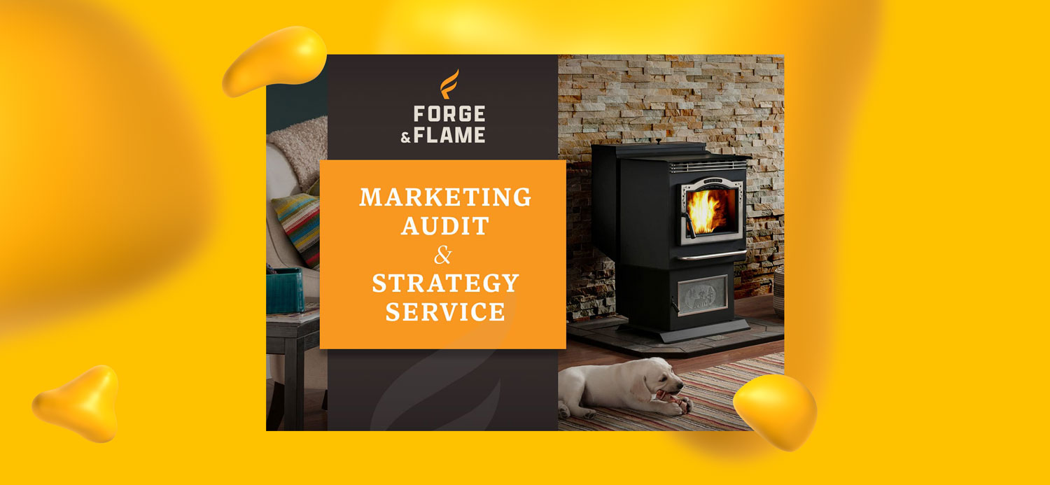 Title slide from a marketing audit & strategy report completed for Hearth & Home