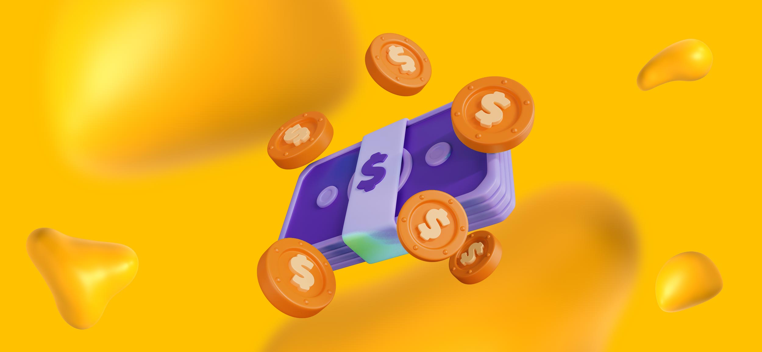 A stack of bills surrounded by gold coins. Budget for book marketing success!