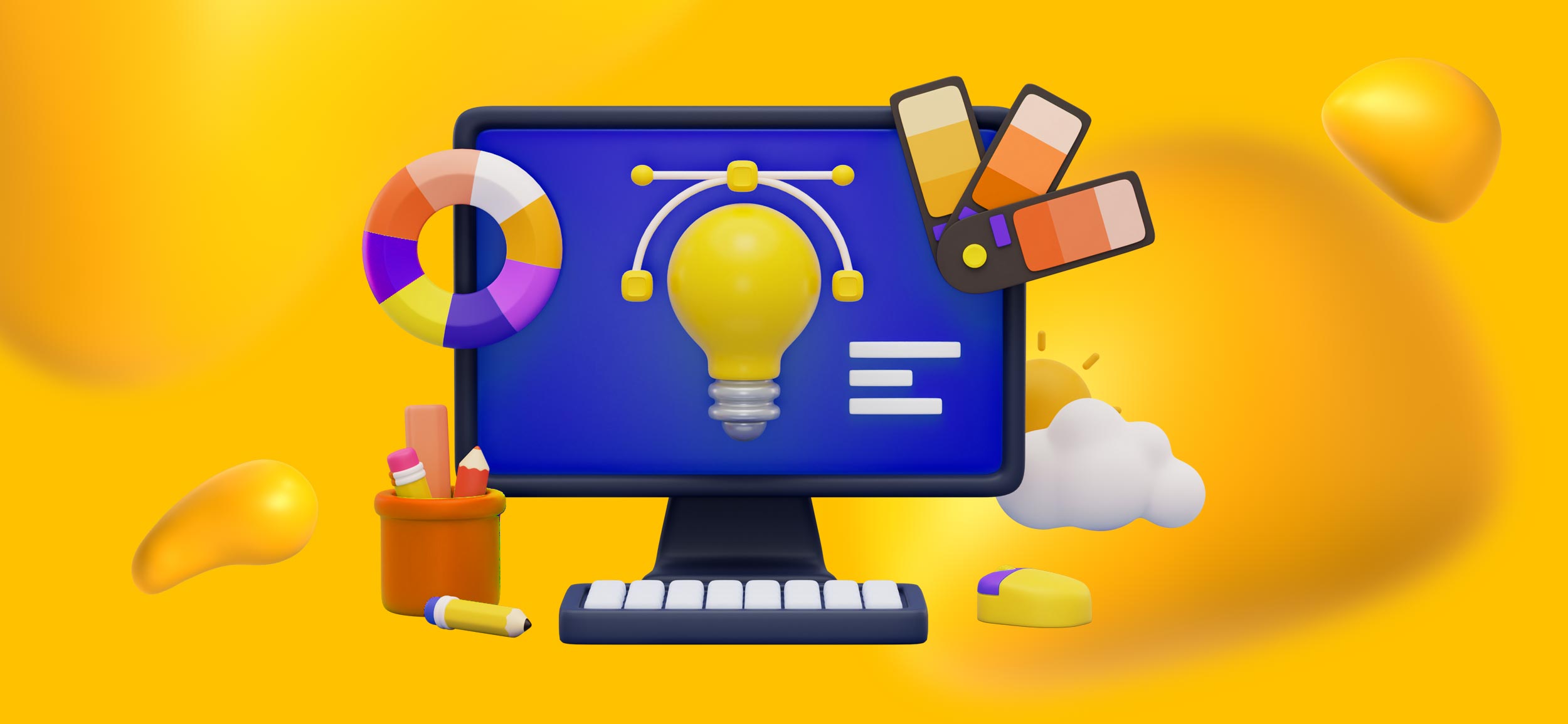 A desktop monitor, an essential graphic design tool.