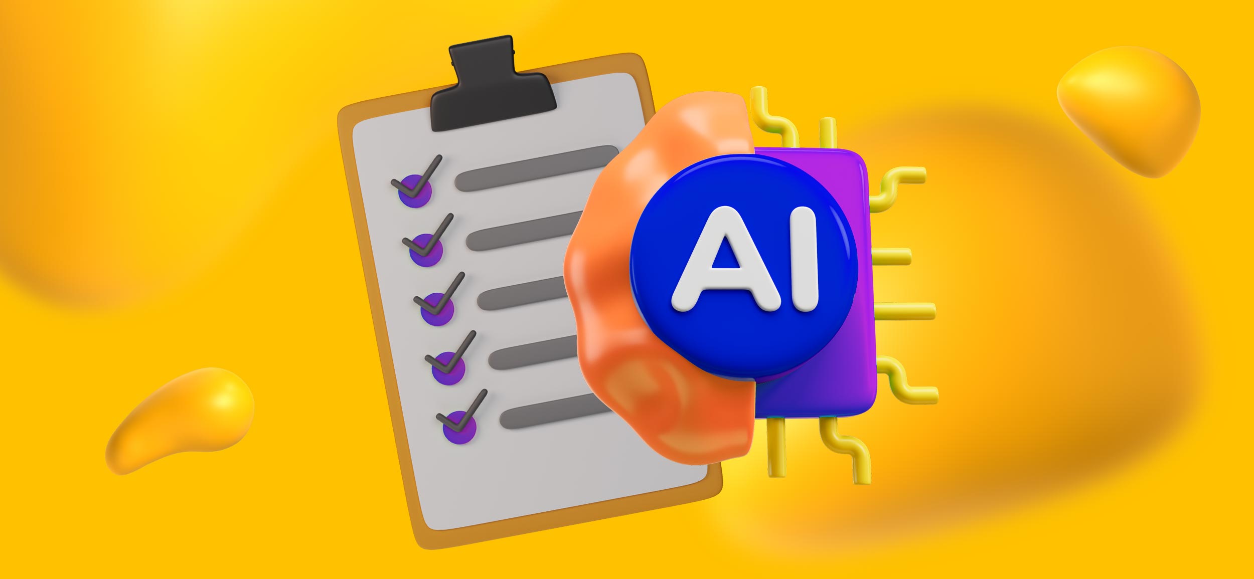 An artificial intelligence (AI) chip beside a clipboard.