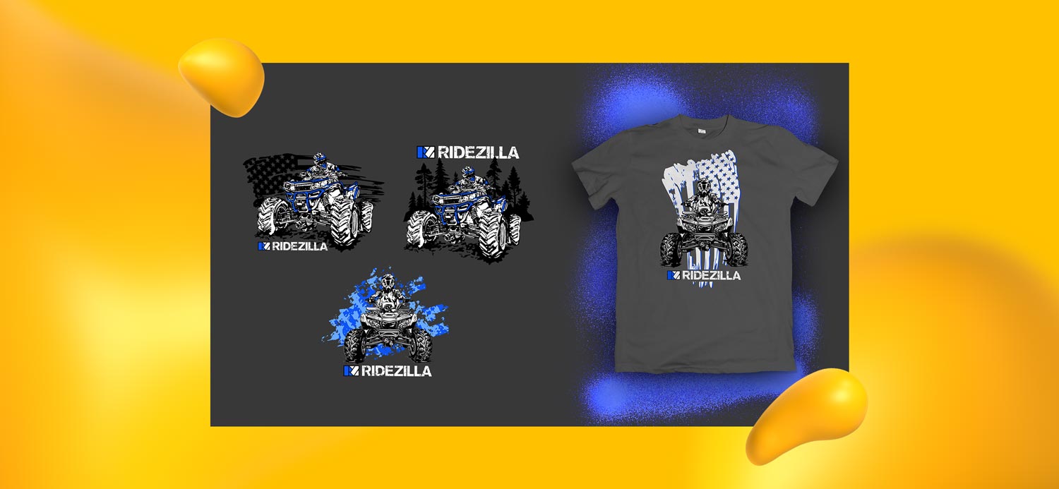 T-shirt design created for Ridezilla, a Designity client.