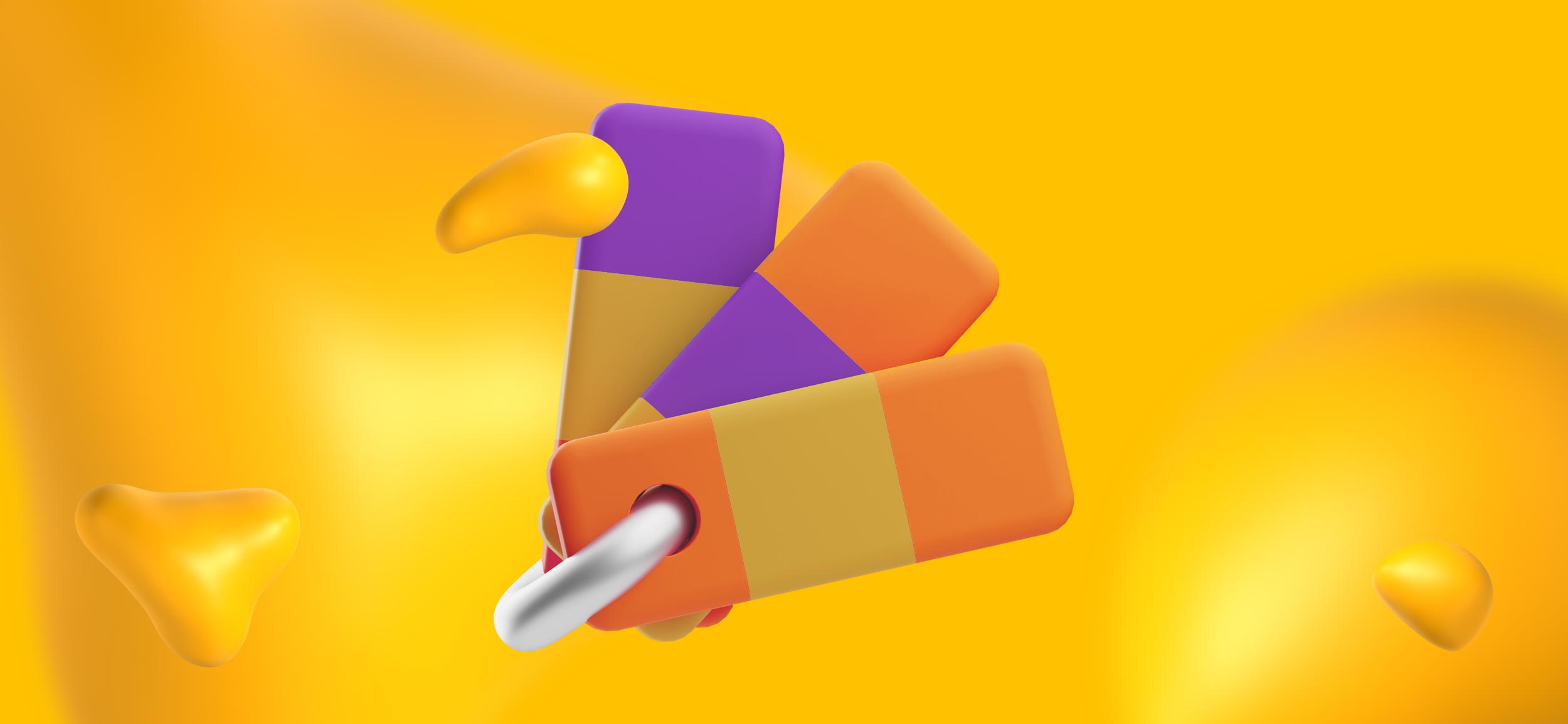 A set of color samples on a keyring.