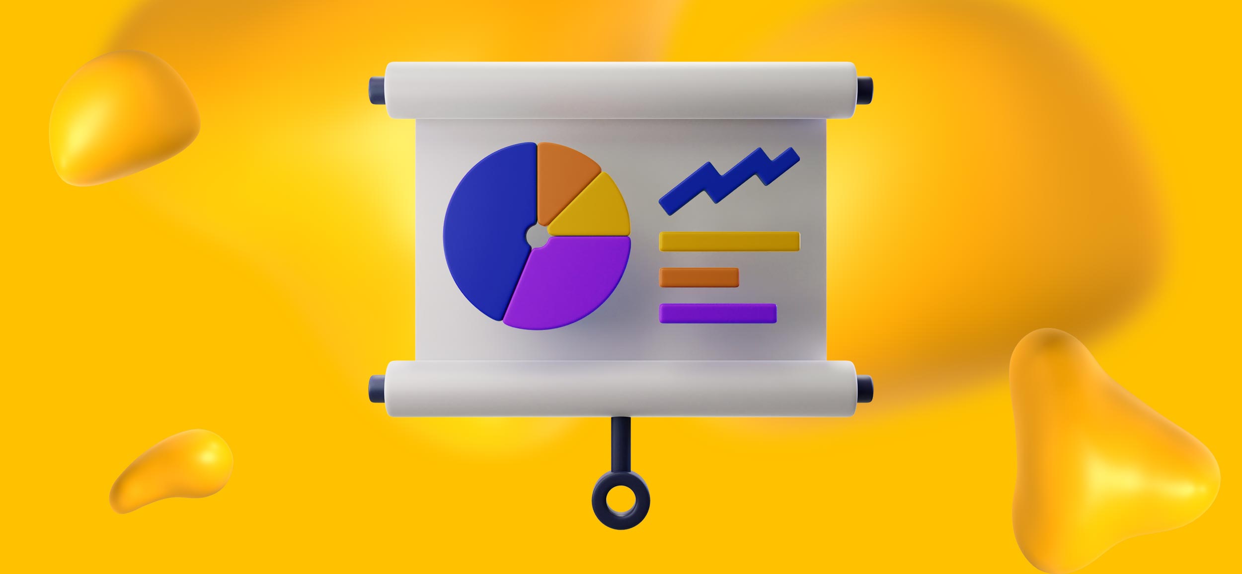 A pull-down chart, for presentation and publication design.