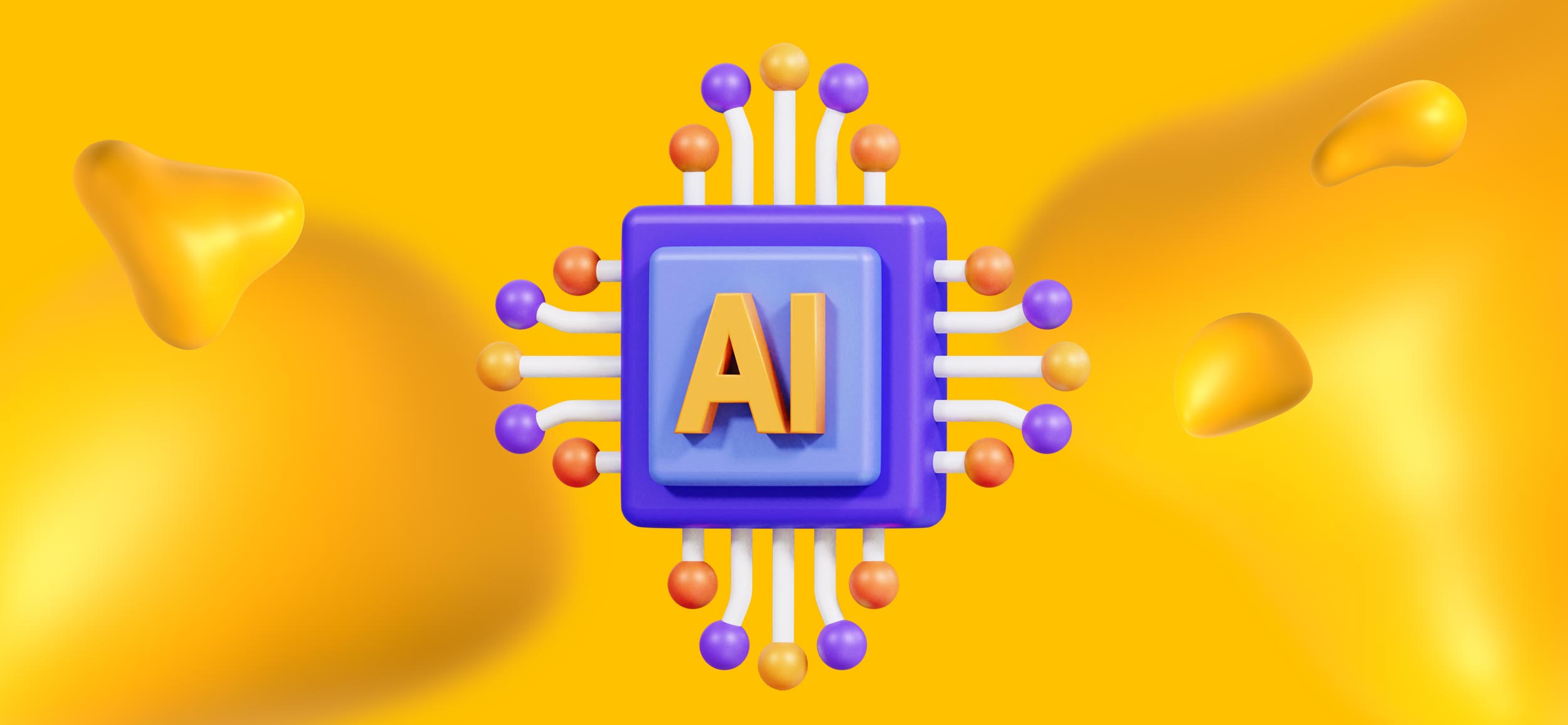 A computer chip with AI, for artificial intelligence.