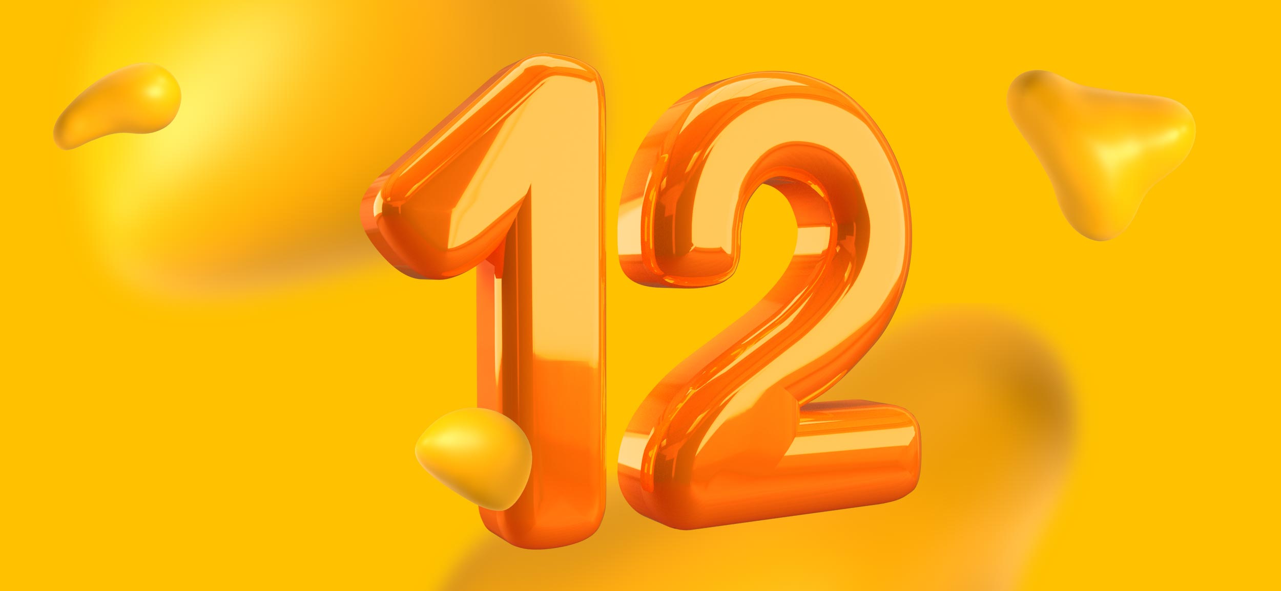 A big number 12 for 12 graphic design trends to expect in 2024.