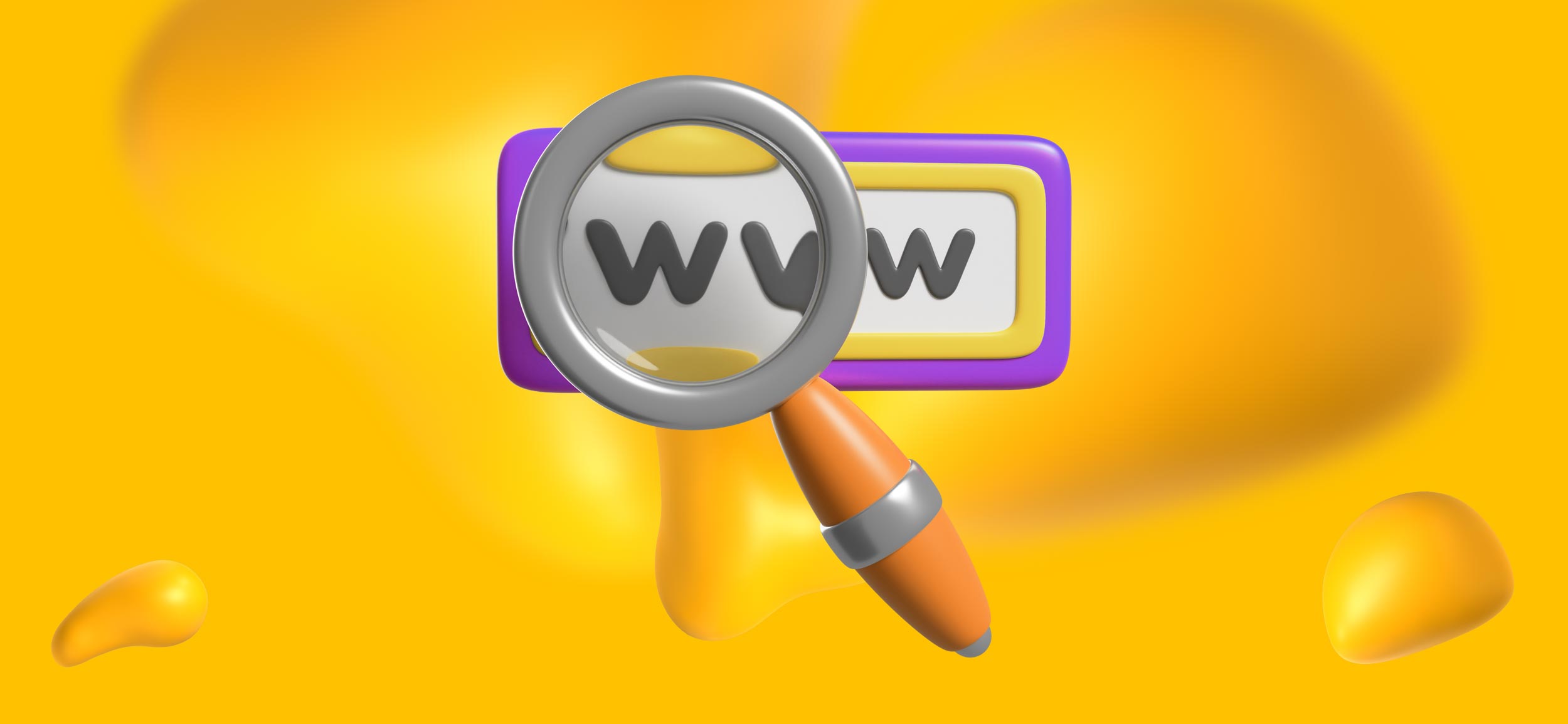 A magnifying glass searching on a website.