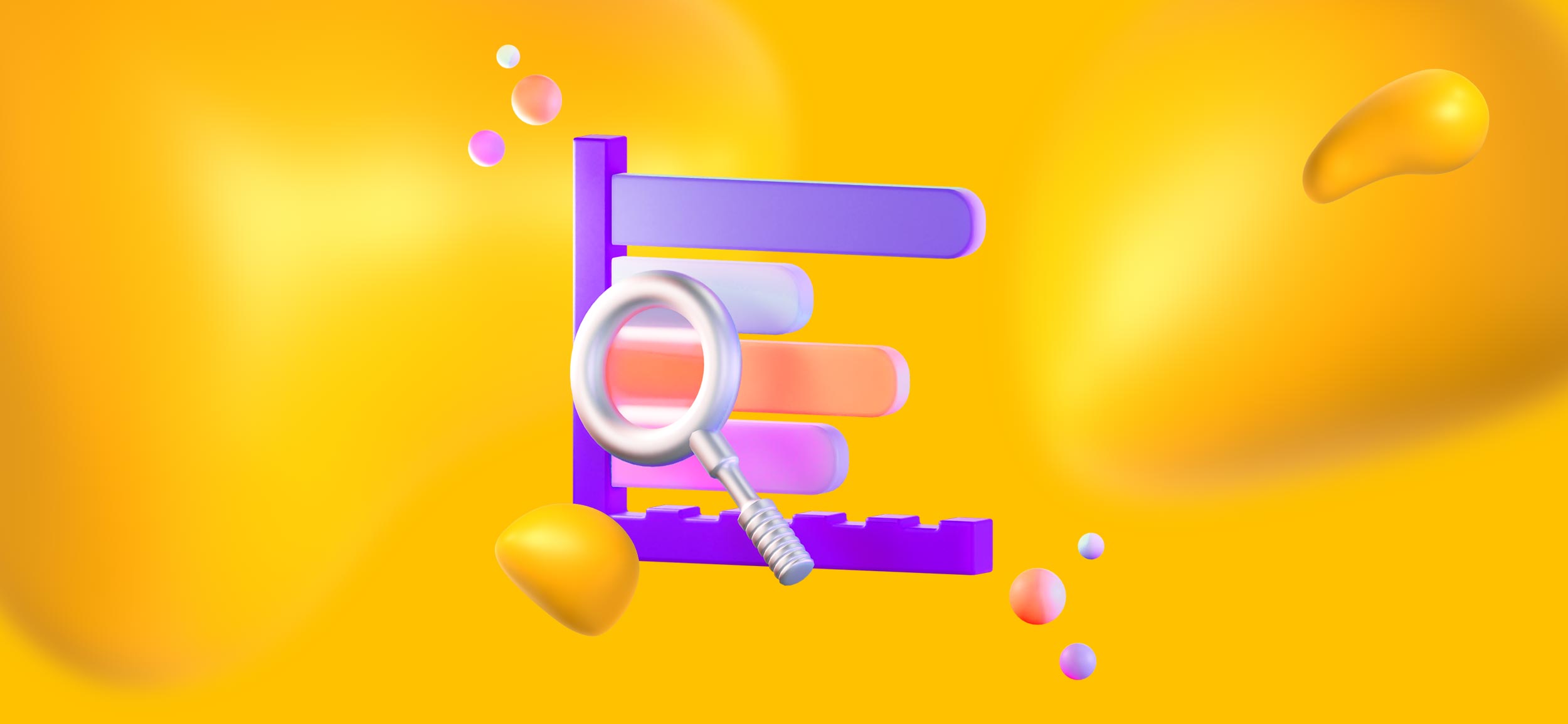 A magnifying glass studying some hanging signs, for eCommerce trends to watch this year.