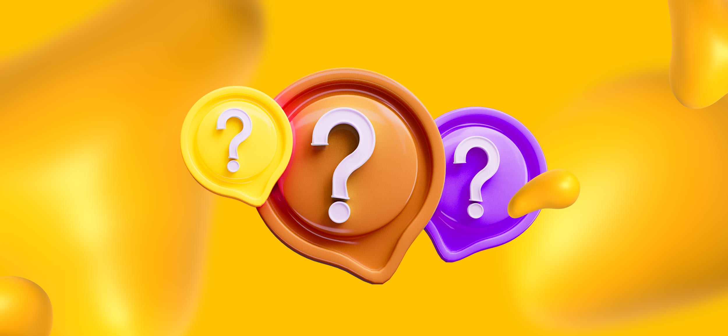 Three caption bubbles, each with a question mark. Why might a smaller company seek out on-demand creative services?