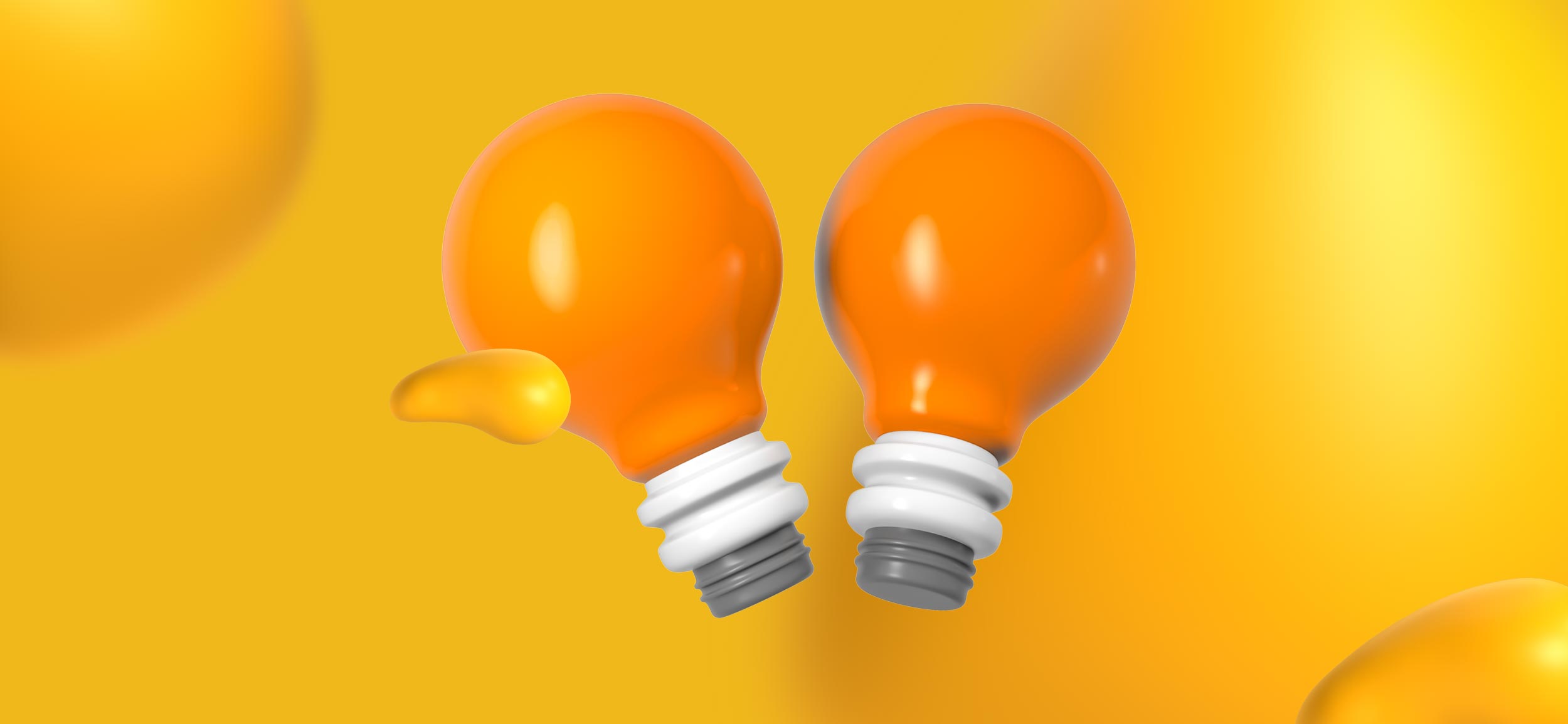 Two lightbulbs, for the benefits of using freelance platforms.