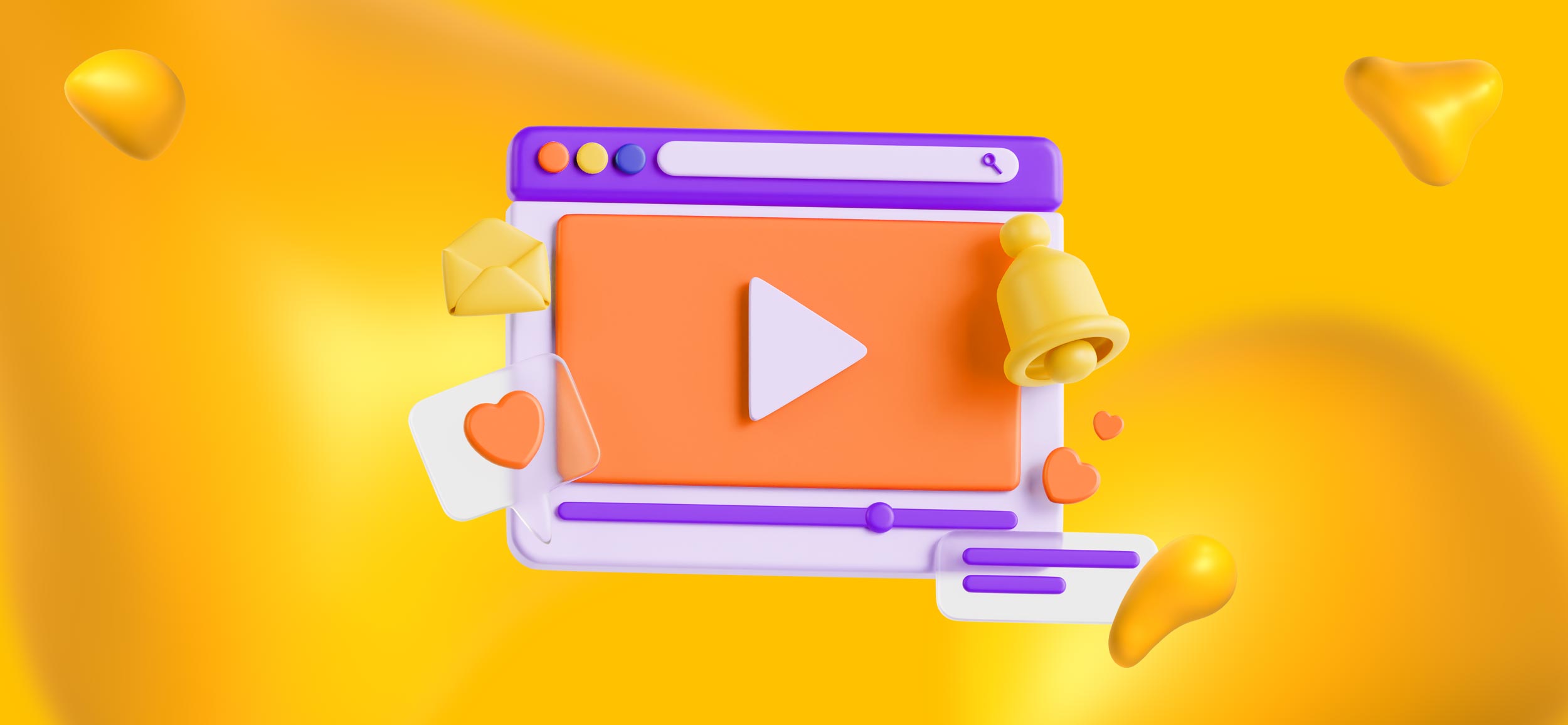 A computer screen displaying a video play button and progress bar.