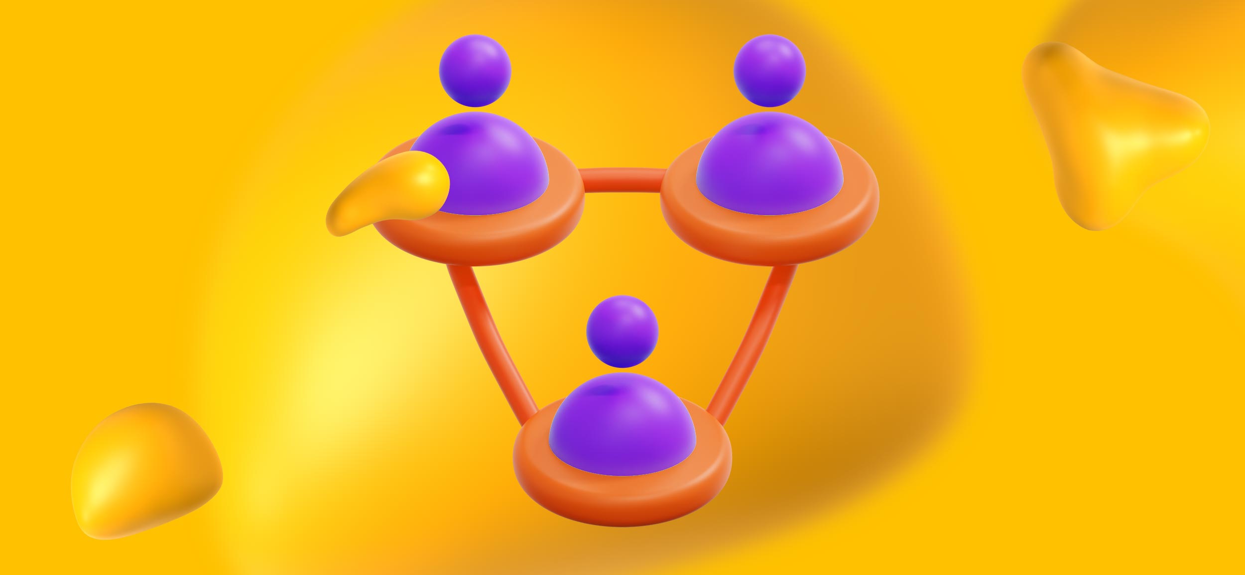 Three interconnected avatars, for the Figma Community.