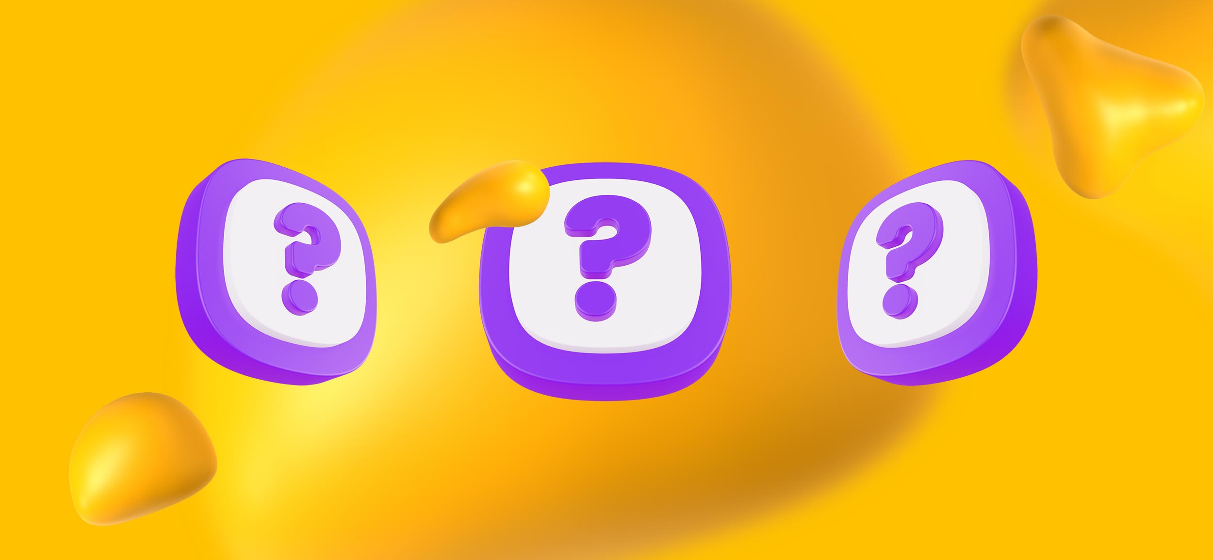 Three white and purple tiles, a question mark in each of them. What is responsive web design ?