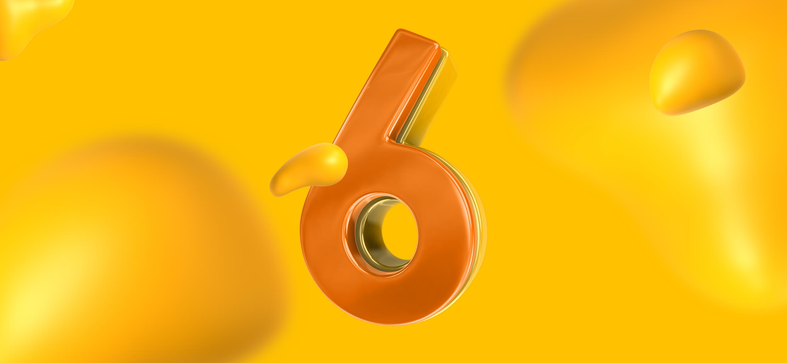 A big, orange number 6 for the 6 qualities of a great creative designer.