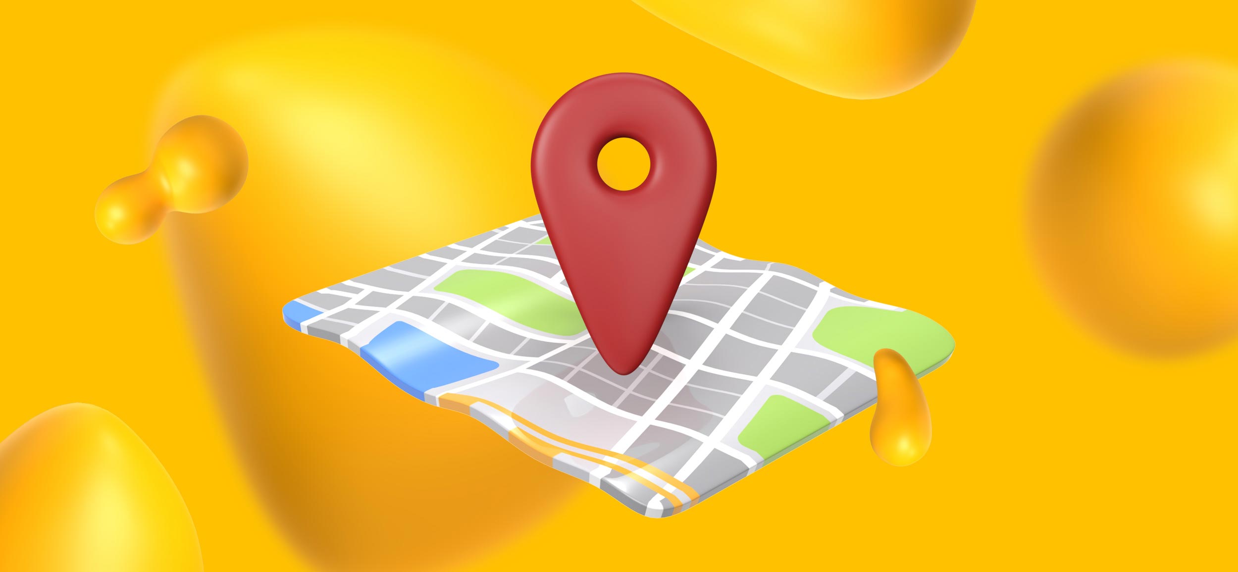 A section of Google Maps with a location pin targeting a local market.