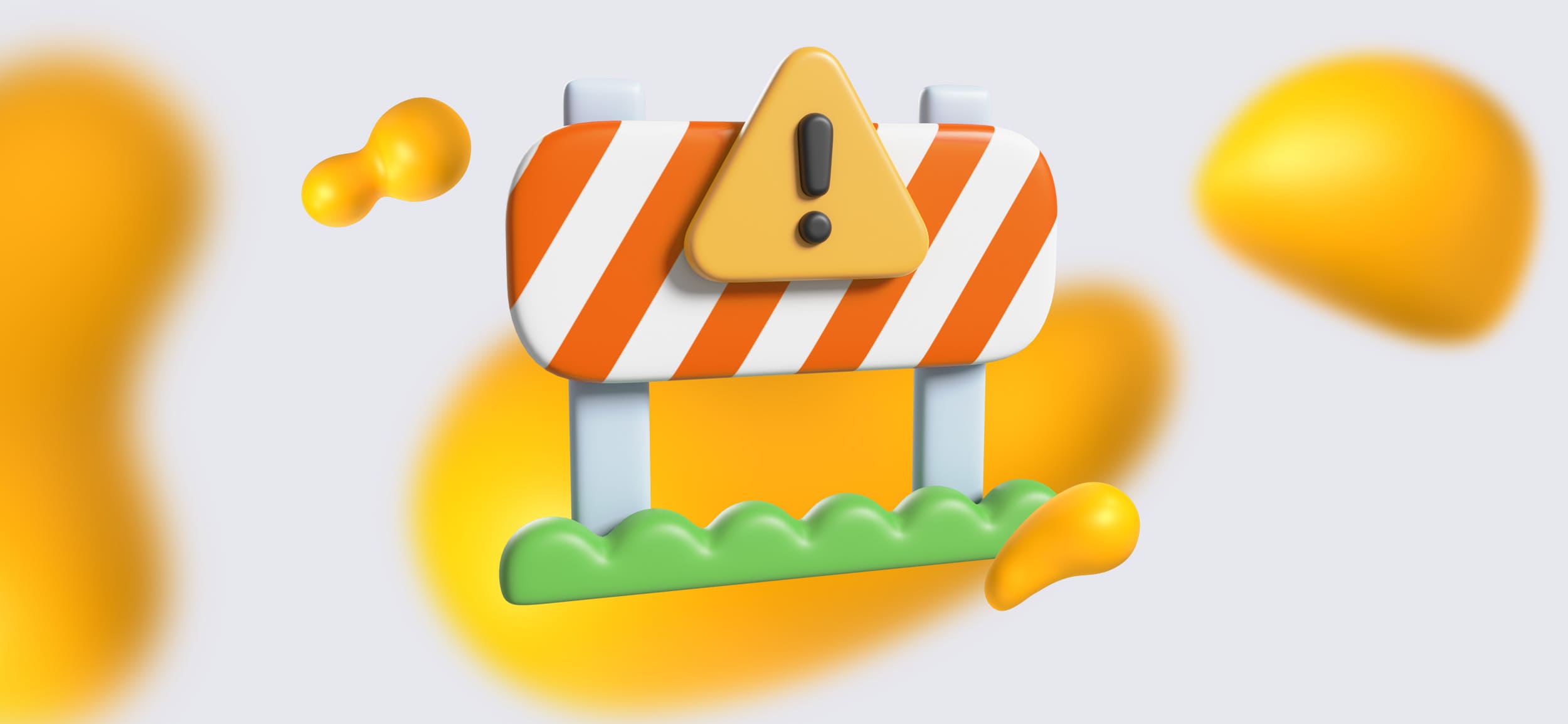 A construction barrier with a warning sign, warning you to avoid keyword stuffing.