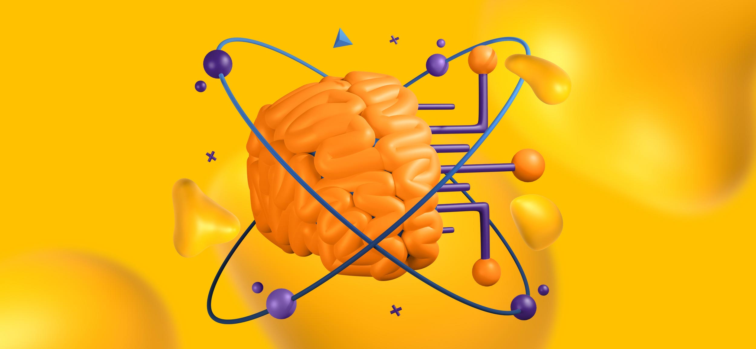A brain with neurons and circuits in the background. We are using new ideas to accelerate the product development process.