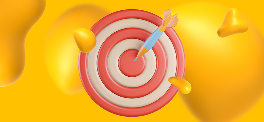 A dart in a bullseye. We know our target audience.