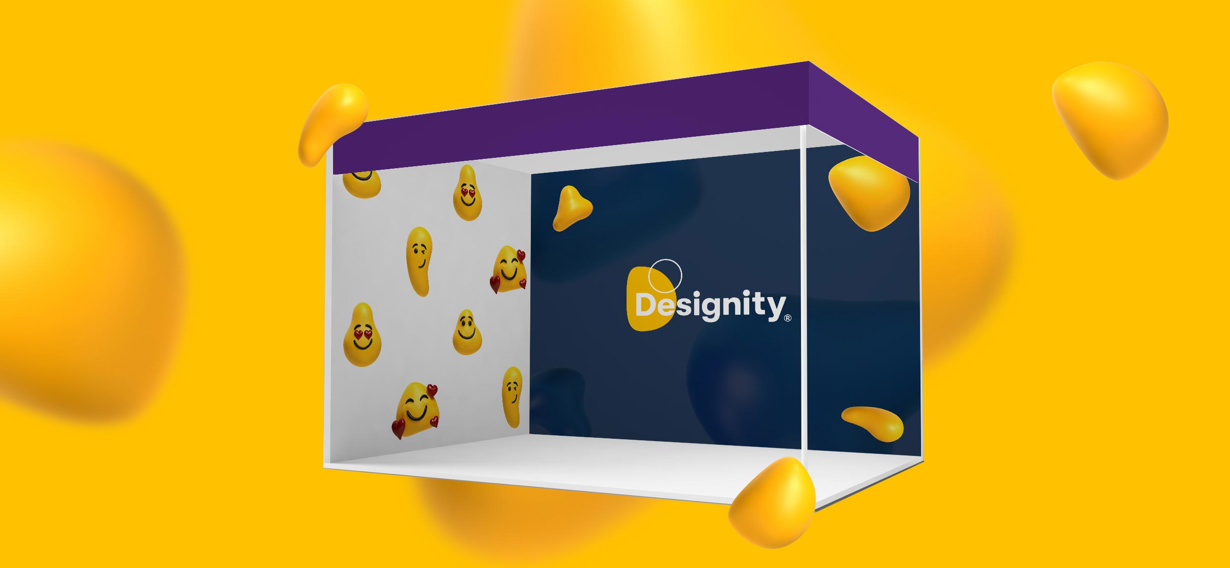 A Designity branded trade show booth, an essential piece of marketing collateral.