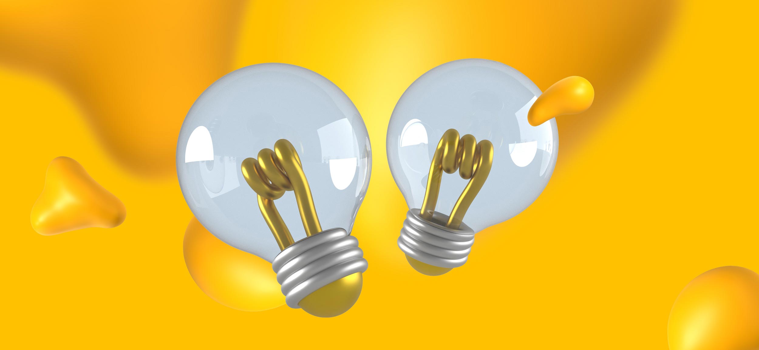 Two light bulbs for getting creative with trade show booth lighting.