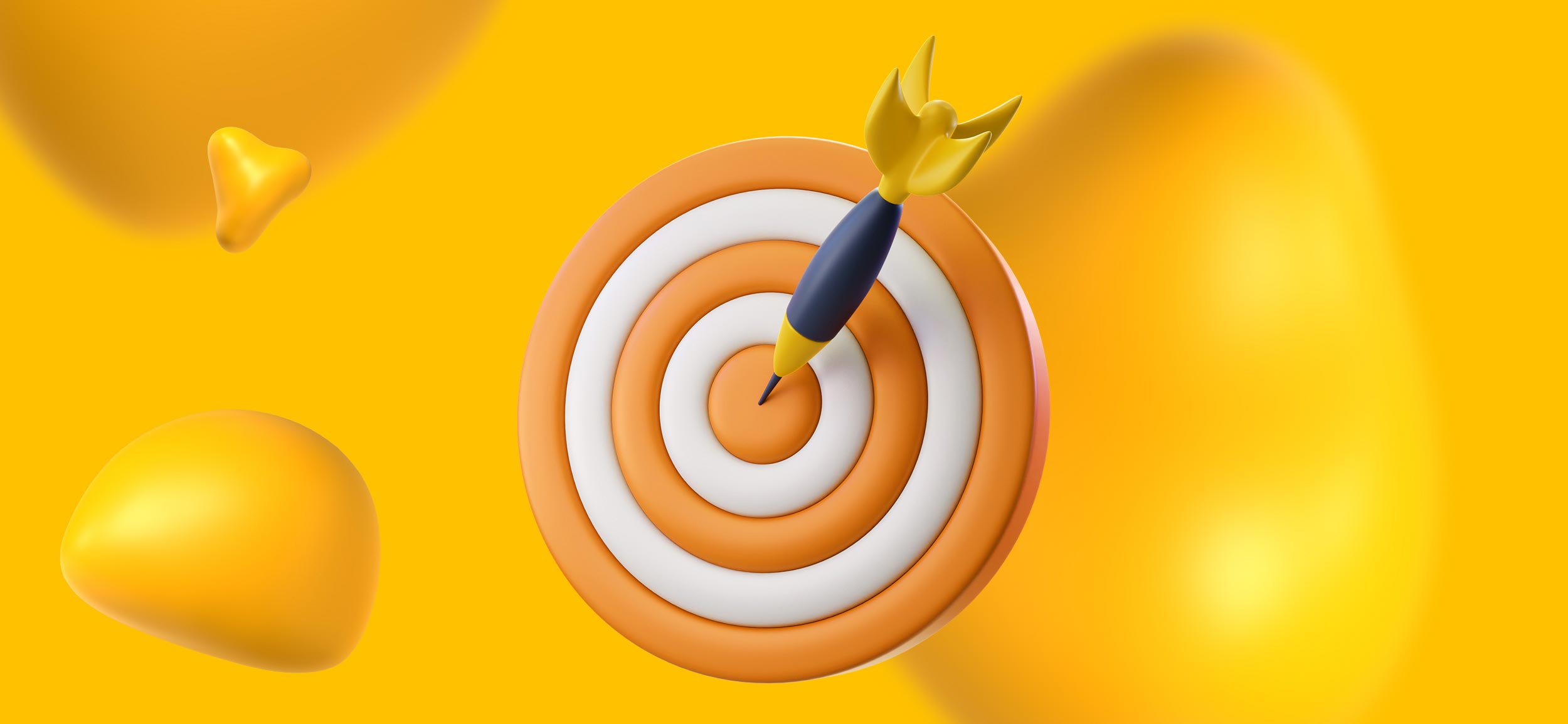 A dart in the middle of a bullseye. Proofreader services can ensure consistency in marketing communications.