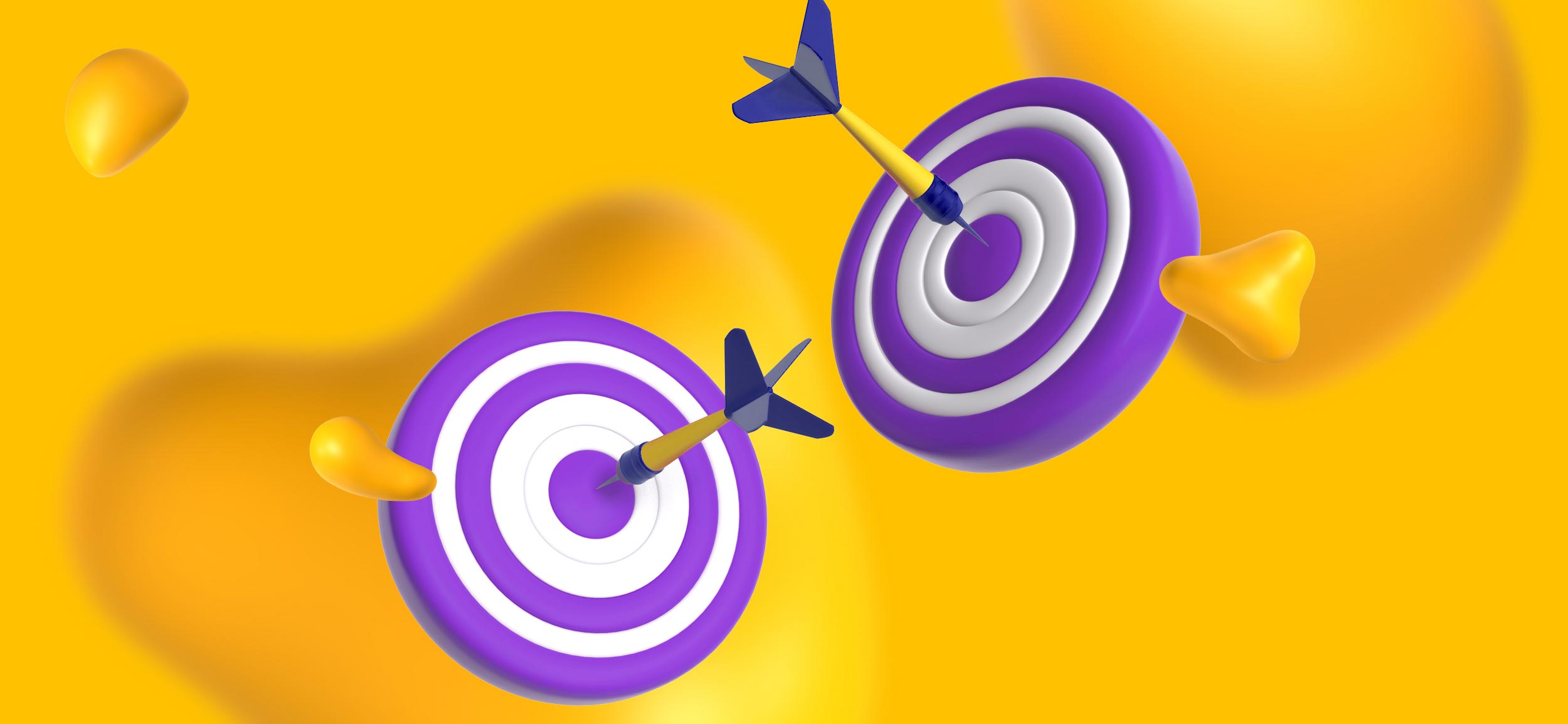 Two targets with a dart in each bullseye. Be sure you know what you're aiming for before you start writing your marketing script.