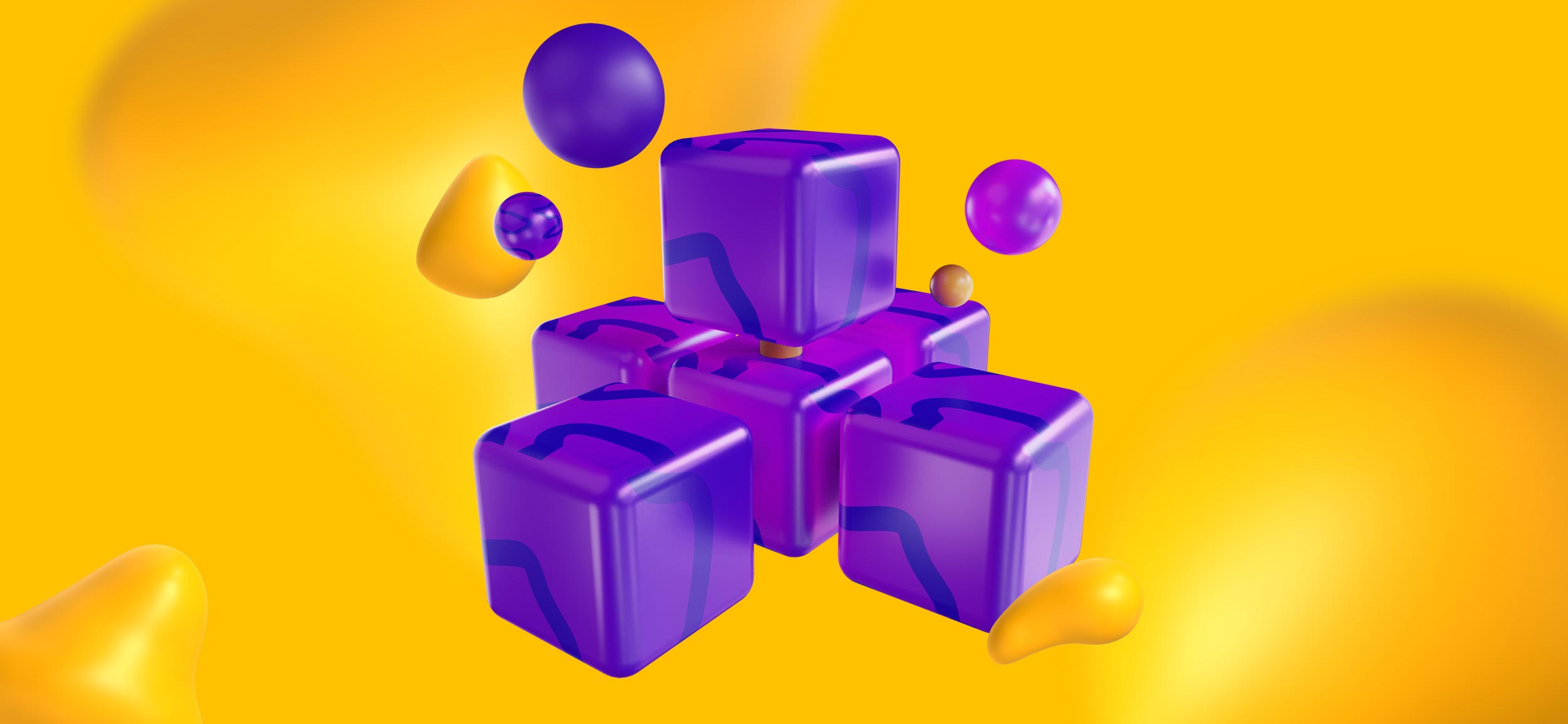 Purple cubes in a stack. A good marketing script begins with a solid framework.