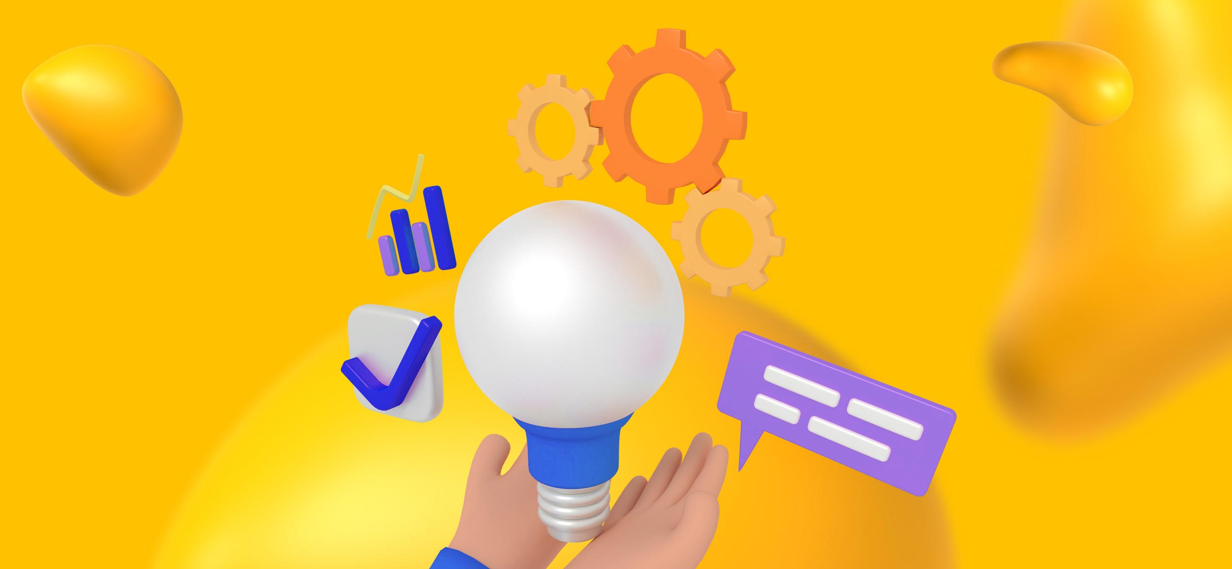 A hand holding a lightbulb. A PaaS platform is the right idea, an all-in-one solution.