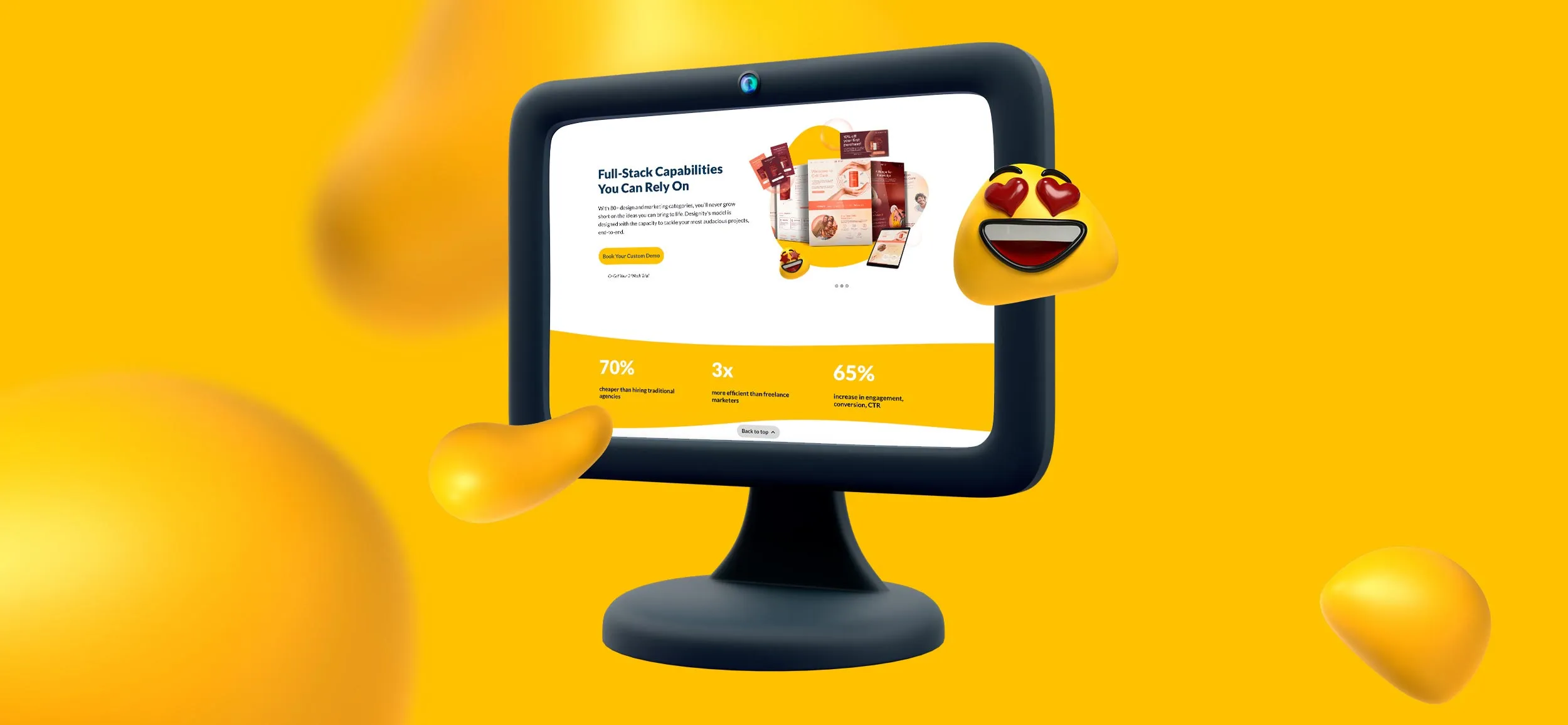 A computer screen displaying Designity's portfolio page. Designity is the PaaS platform you're looking for.