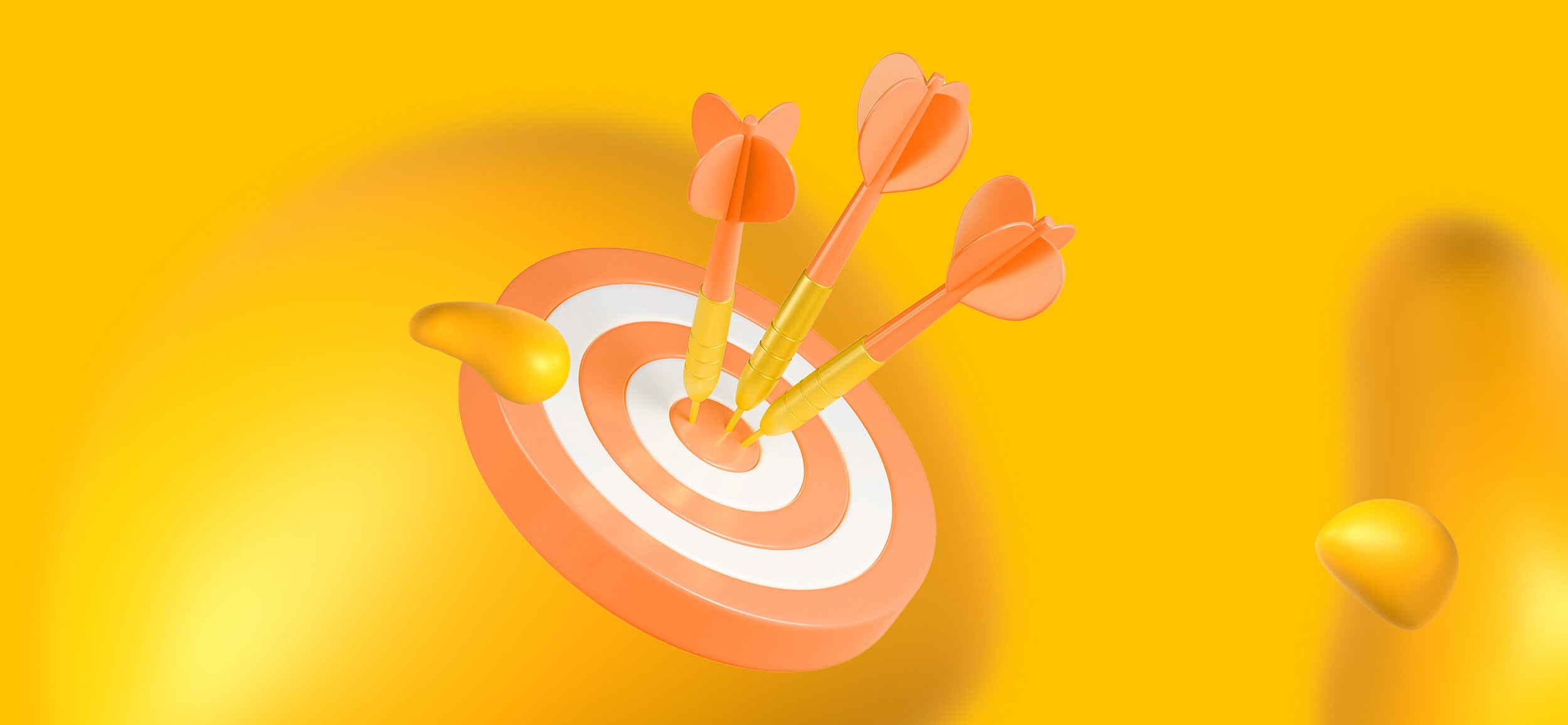 A target with 3 darts in the bullseye. Fix your marketing strategy so you can start hitting your goals!