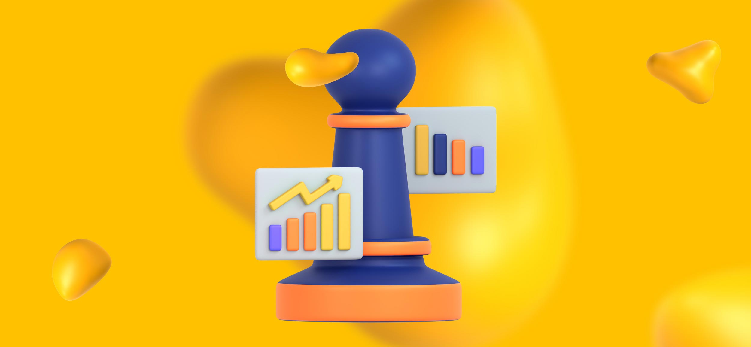 A chess pawn surrounded by charts and graphs. A successful automated email campaign first needs a winning strategy.