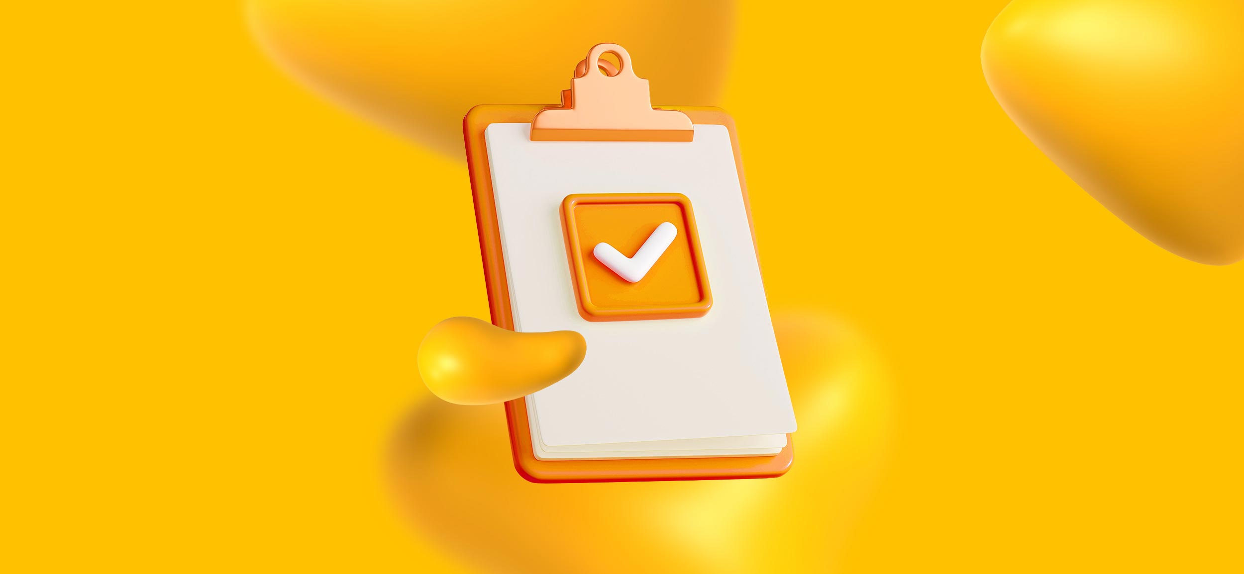 A clipboard with a big orange check. Check off our other email subject line tips to start seeing better results.