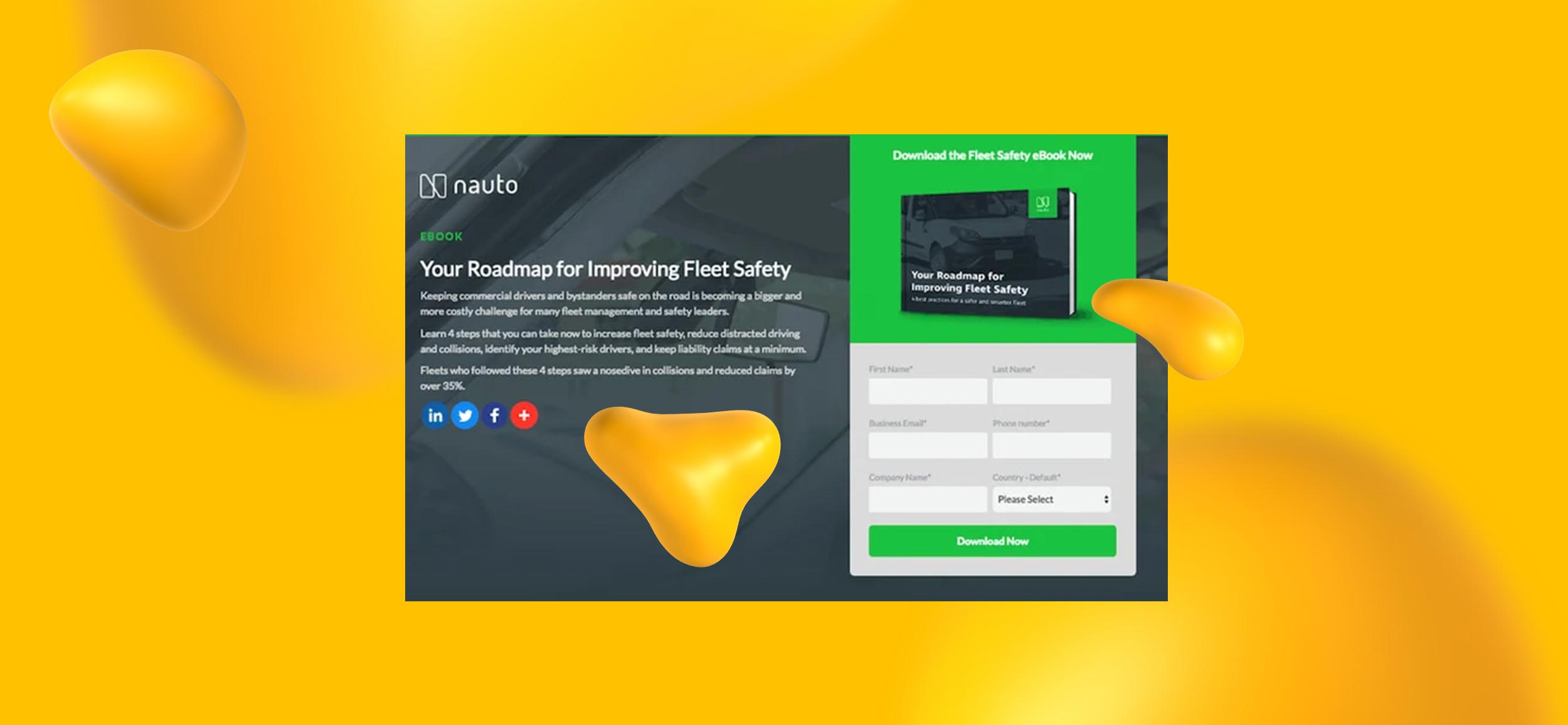 Lead generation page from Nauto.