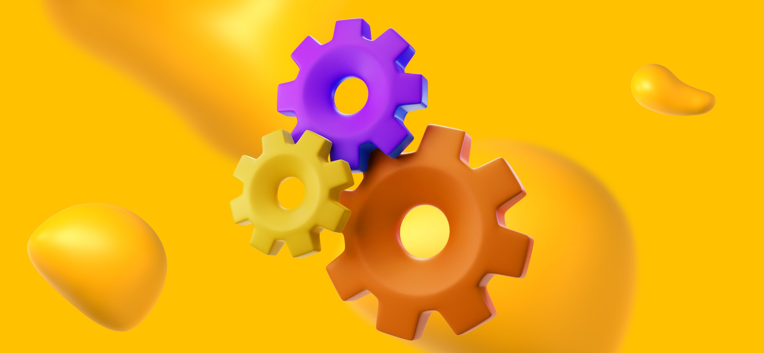 Three interlocking gears.