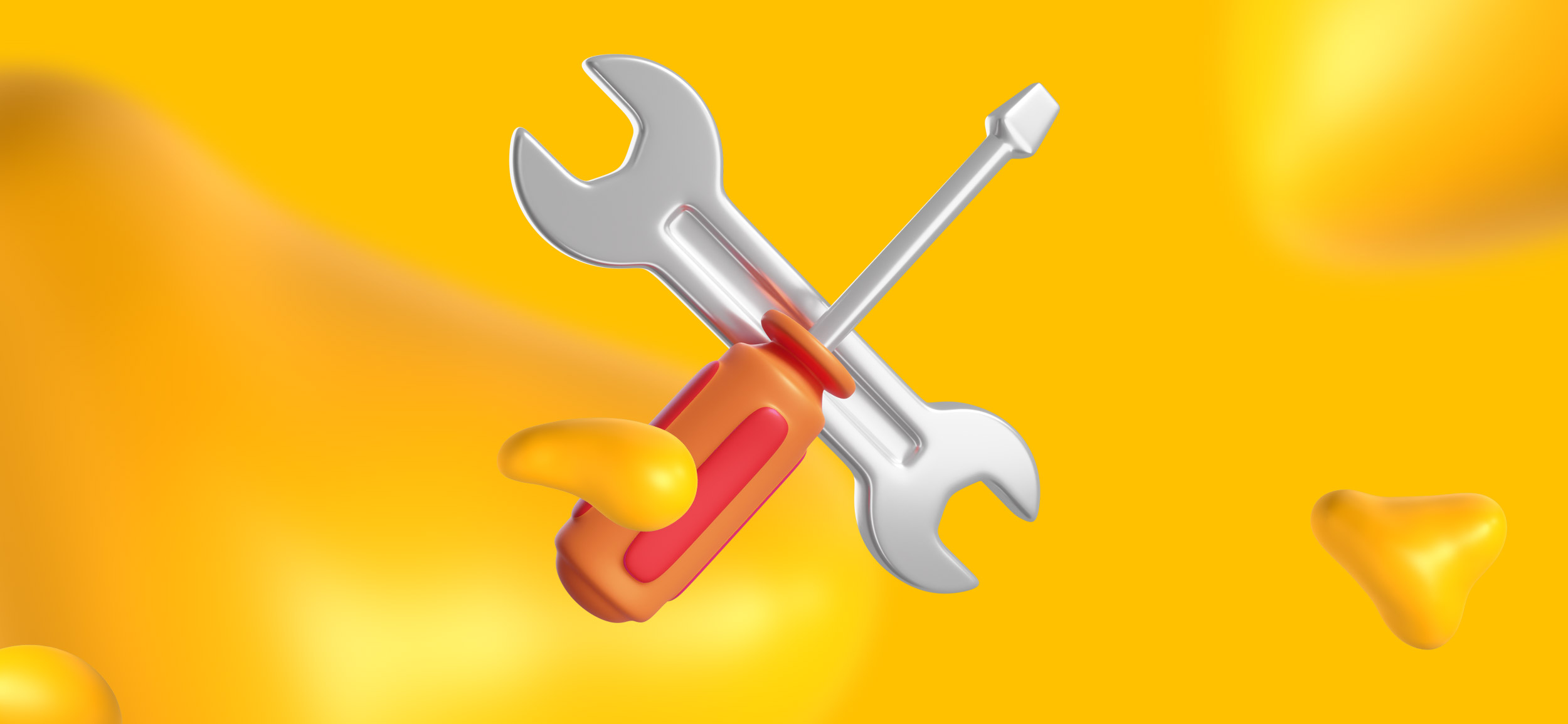 A wrench and a screwdriver.