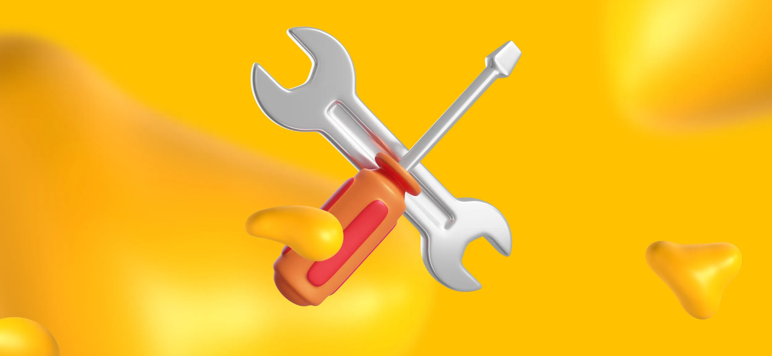A wrench and a screwdriver.