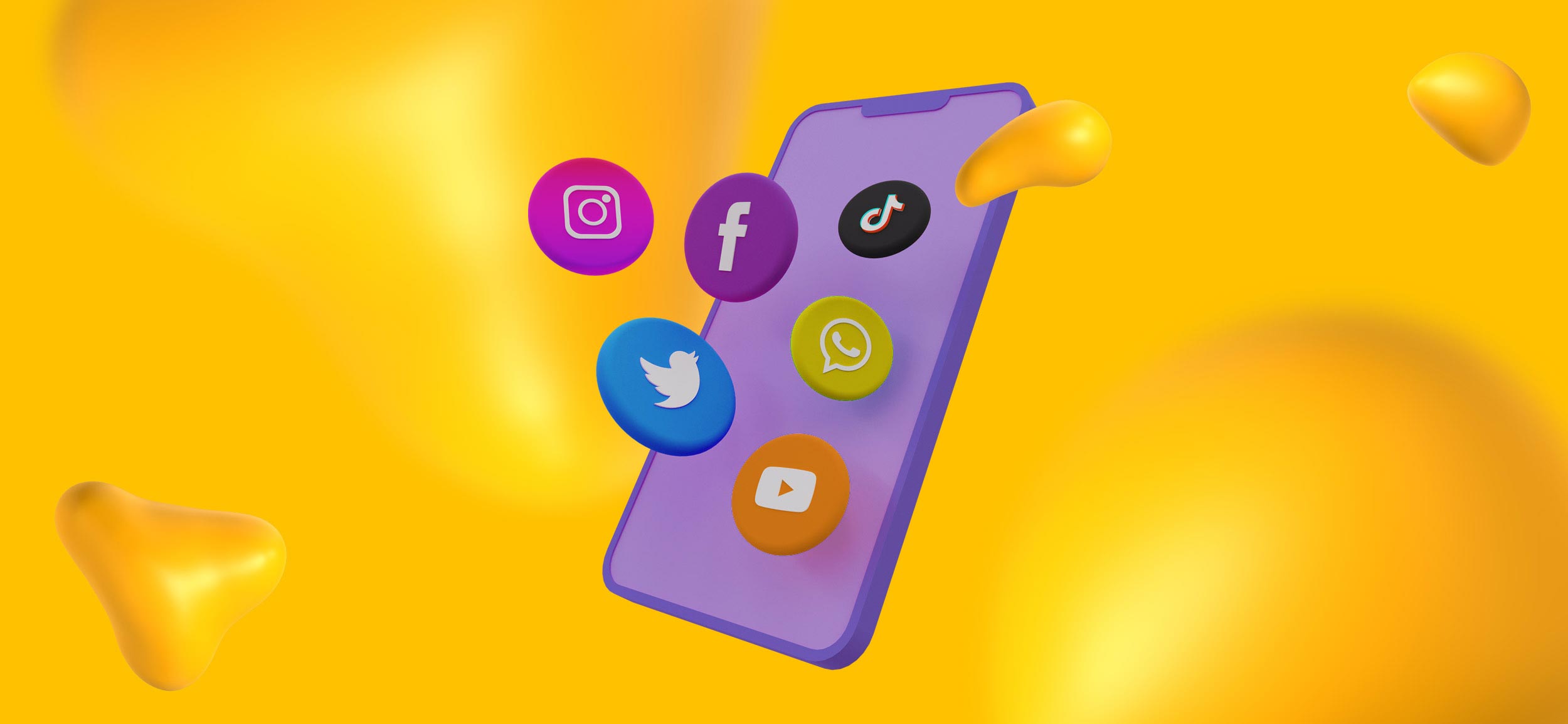 A cell phone screen with various social media icons on it.